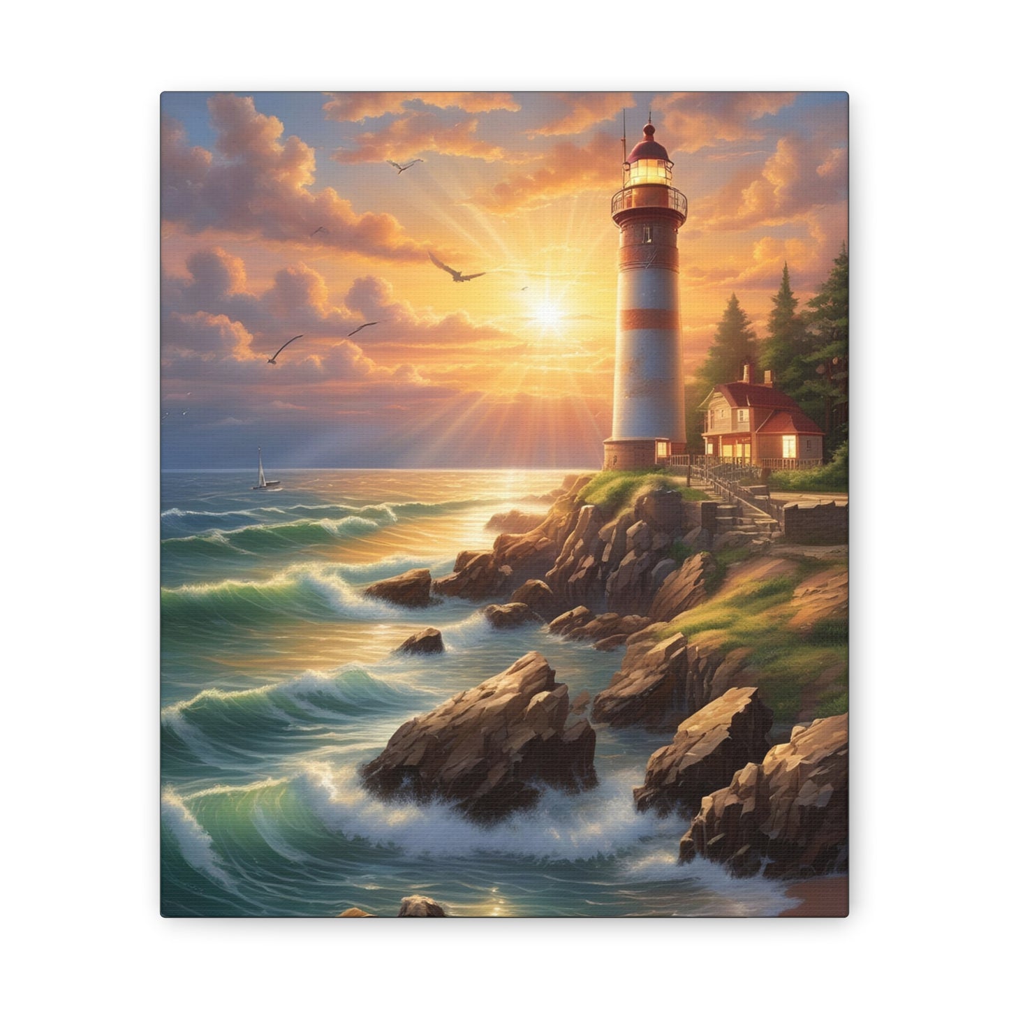 Light House - Canvas Stretched, 0.75"