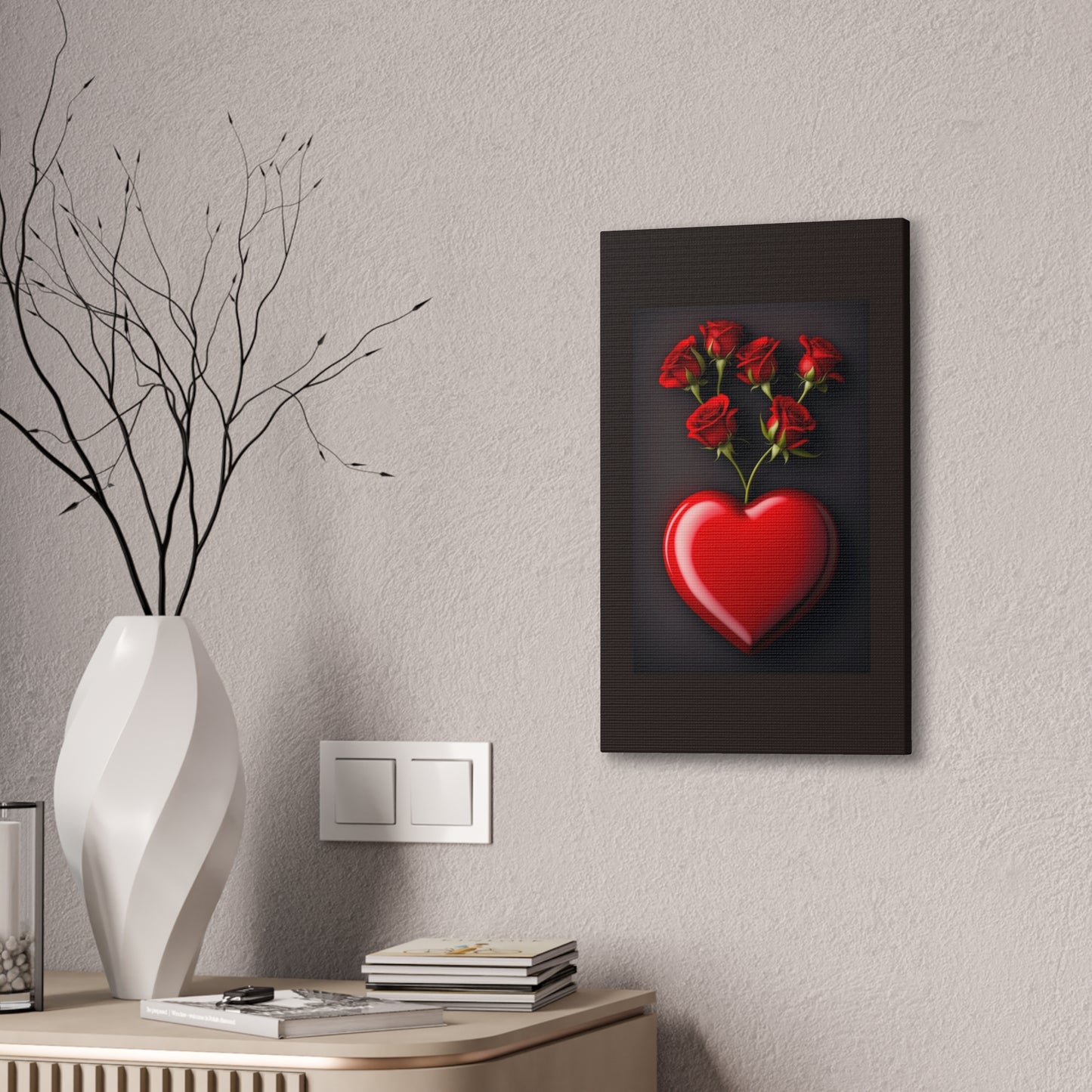 Heart and Roses - Canvas Stretched, 0.75" - Mother's Day