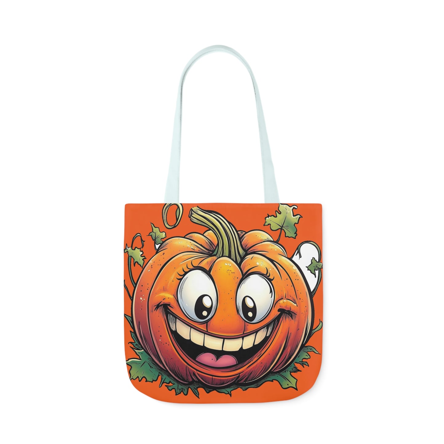 Happy Pumpkin - Canvas Tote Bag, 5-Color Straps - Halloween