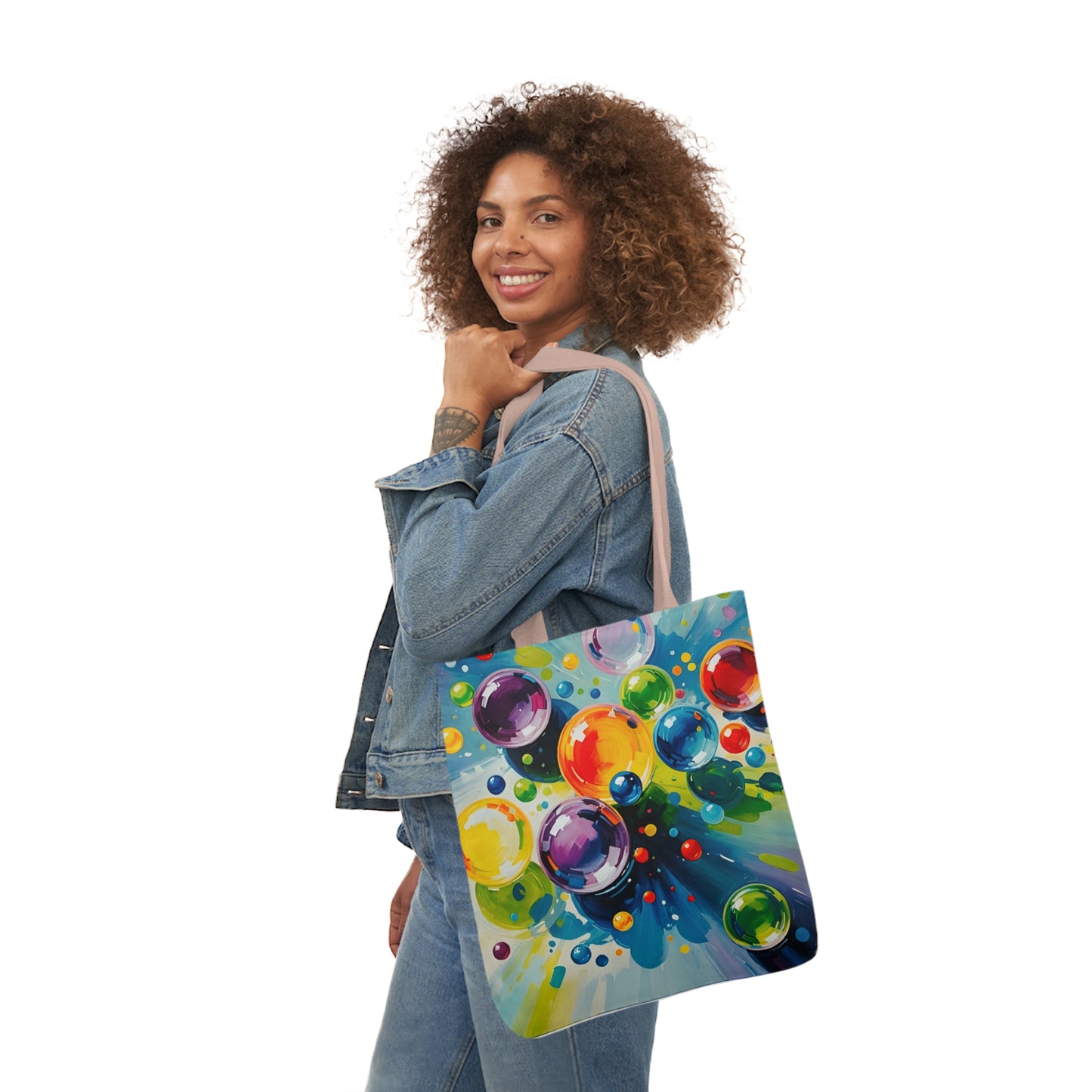 Colored Balls - Canvas Tote Bag, 5-Color Straps