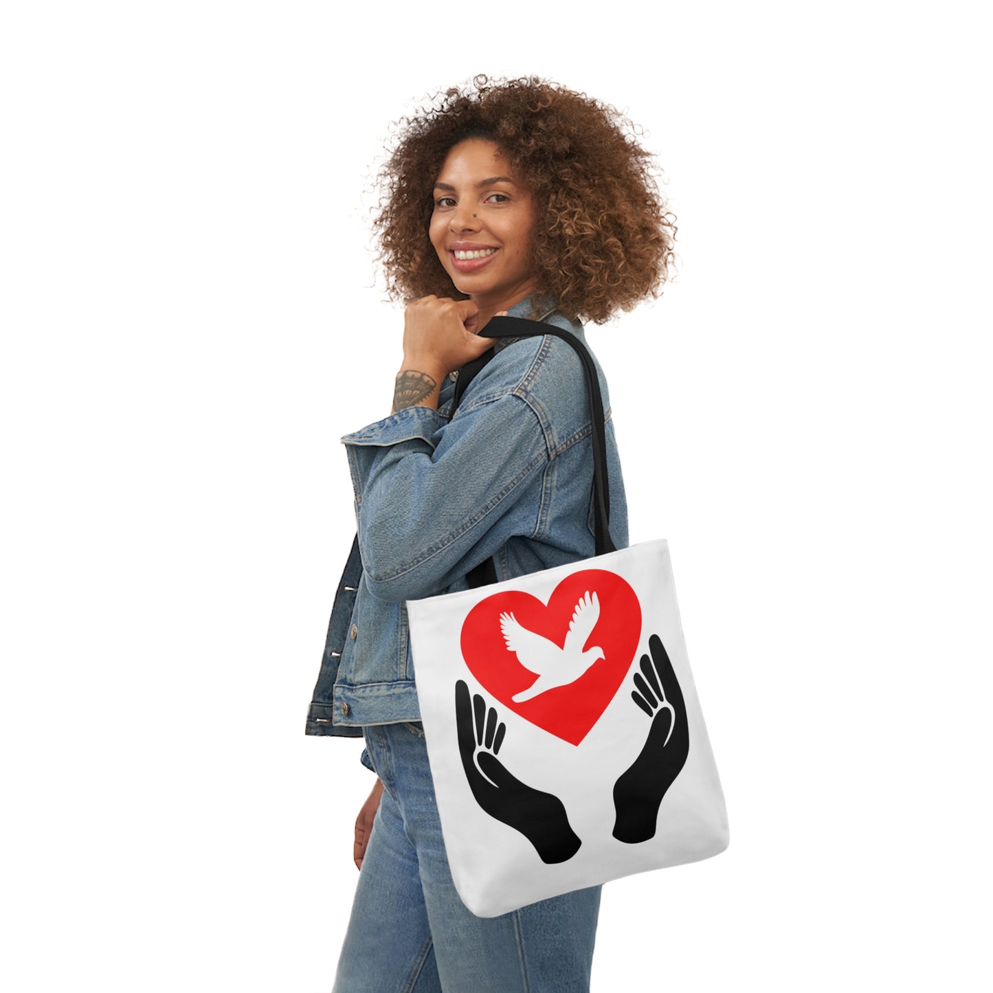 Heart and Hands - Canvas Tote Bag, 5-Color Straps