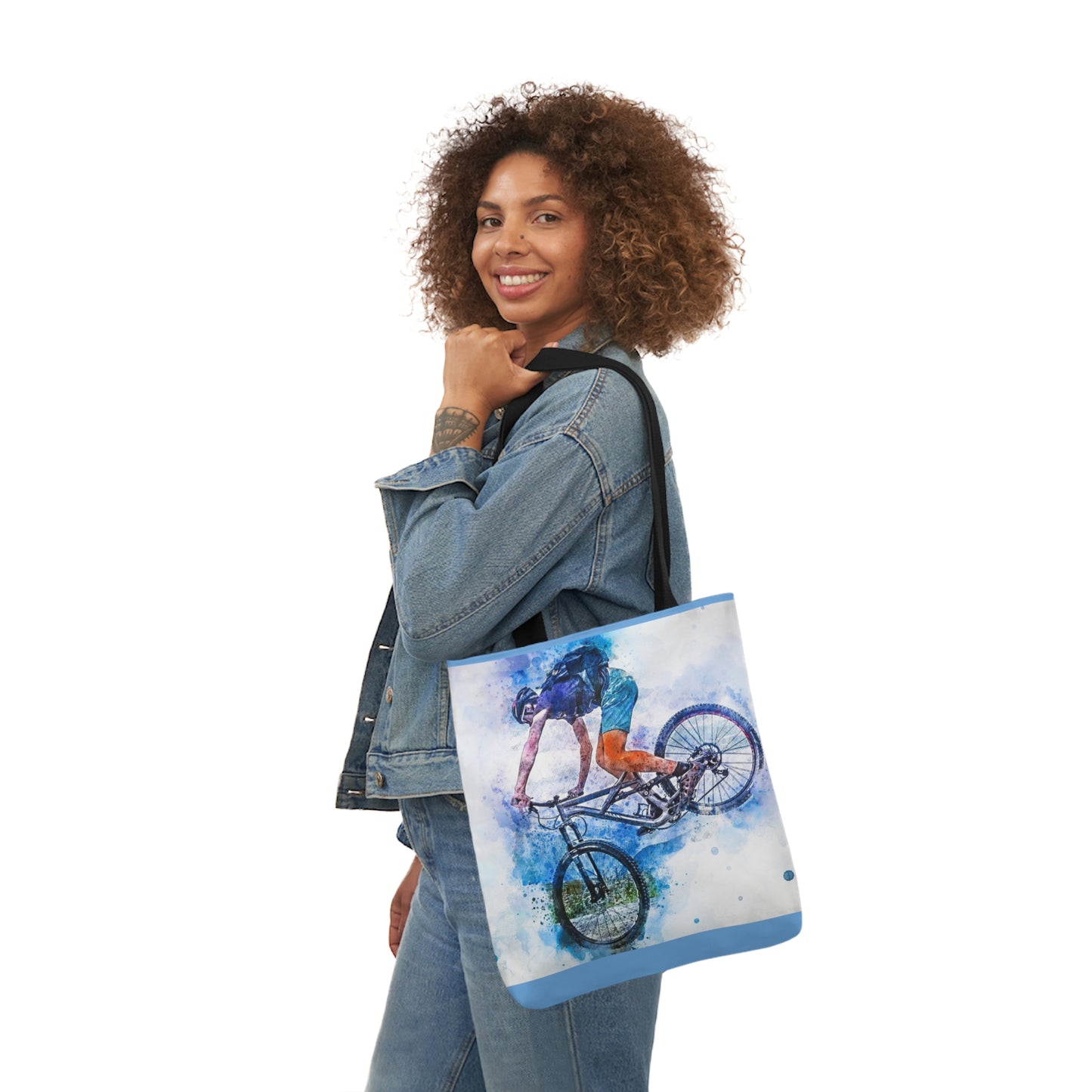 Mountain Bike - Canvas Tote Bag, 5-Color Straps