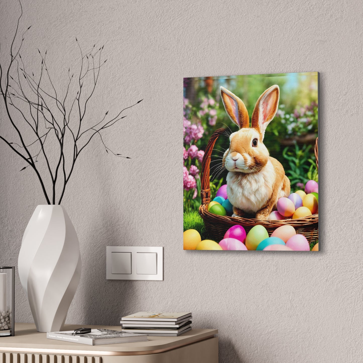 Easter Bunny - Canvas Stretched, 0.75" - 2026 Wall Art - Holidays