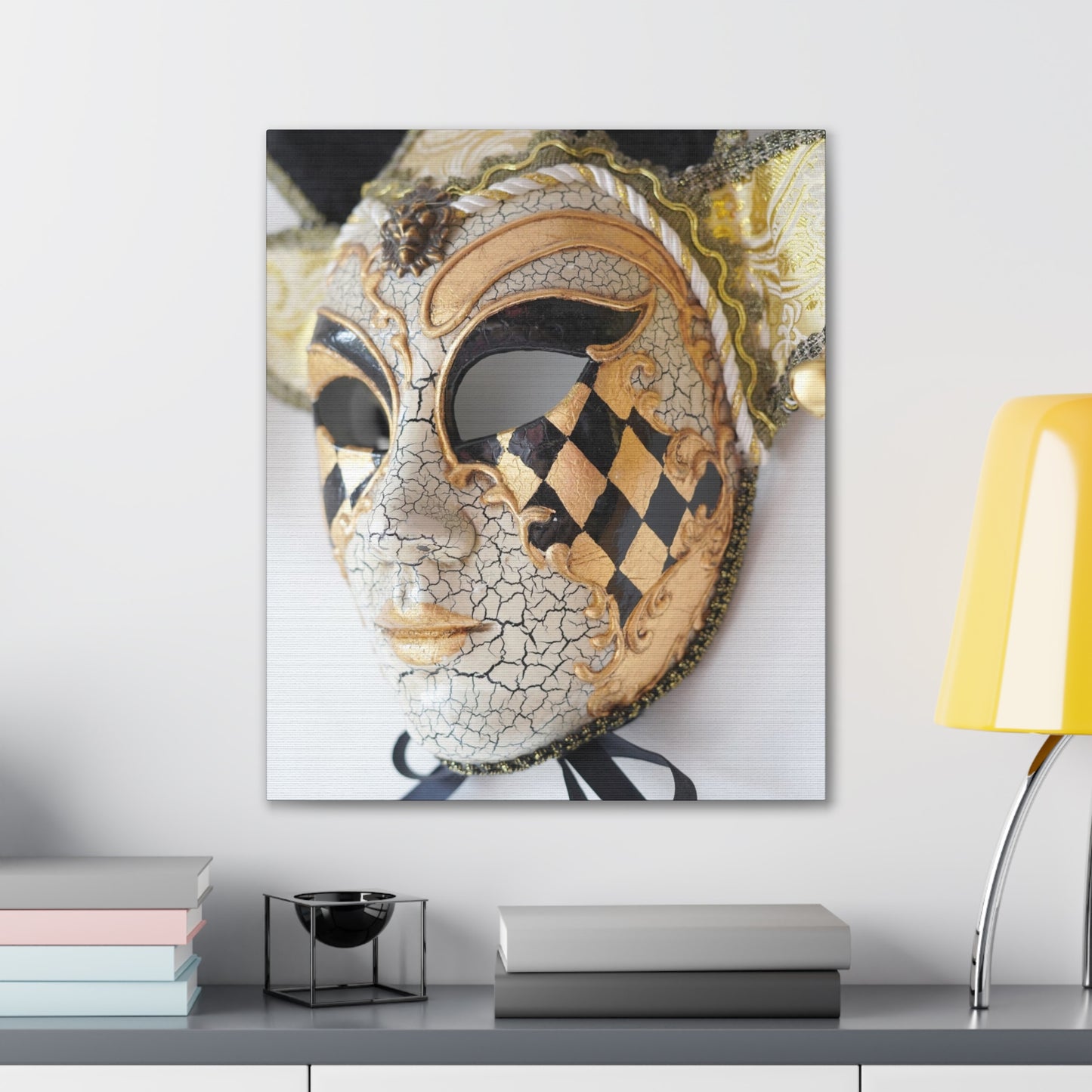 Gold and Silver Mask - Canvas Stretched, 0.75"