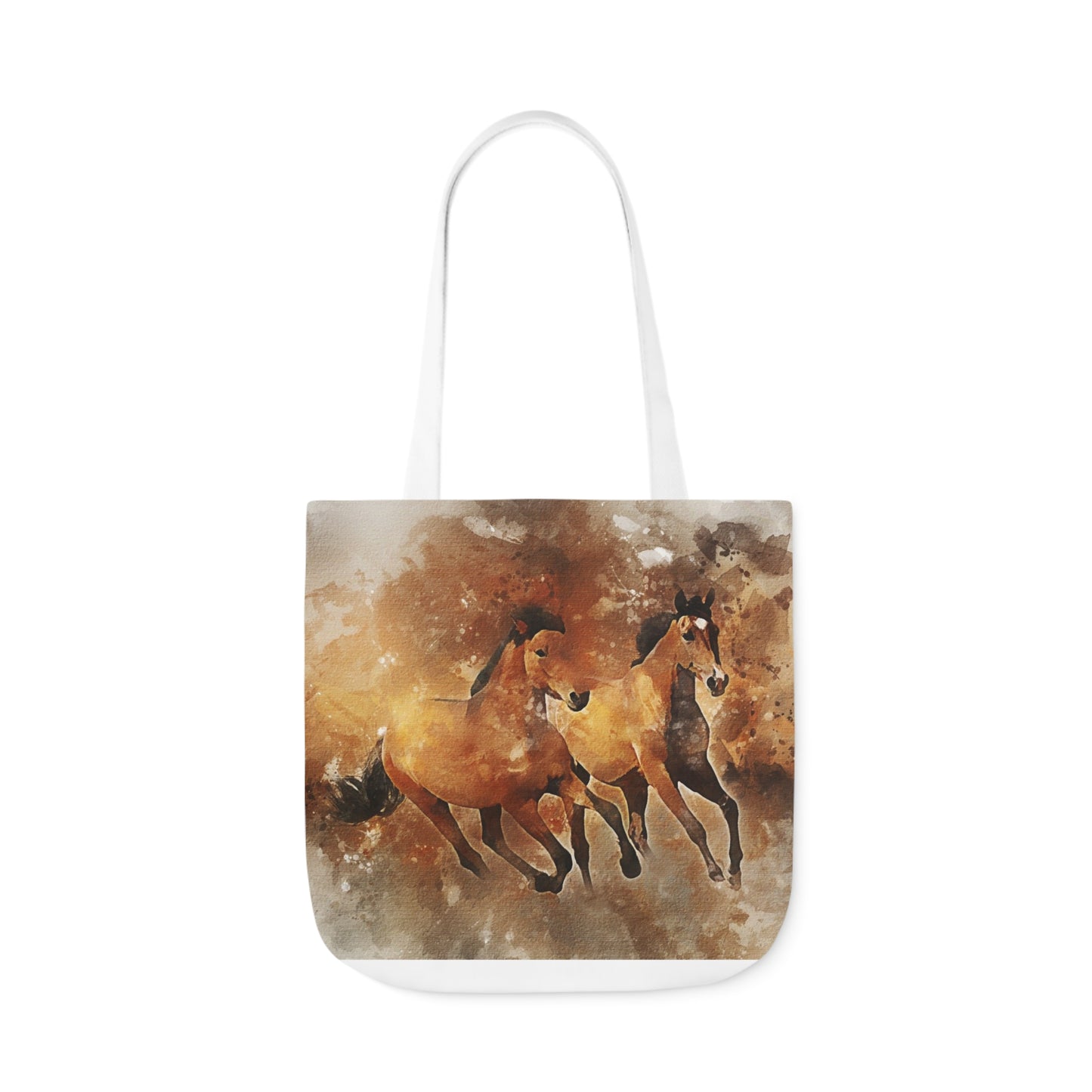 Horses - Canvas Tote Bag, 5-Color Straps