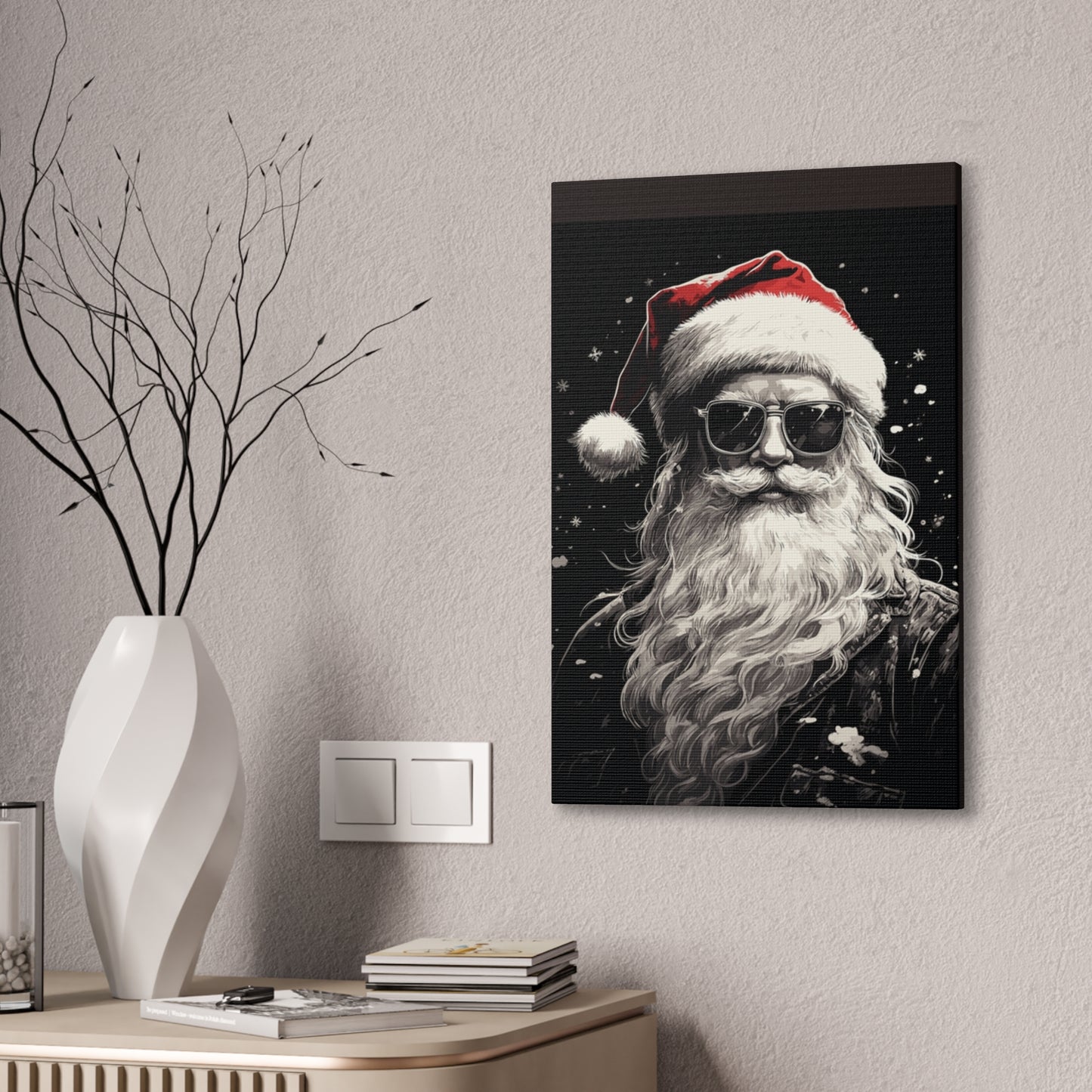 Hip Santa - Canvas Stretched, 0.75" - Christmas