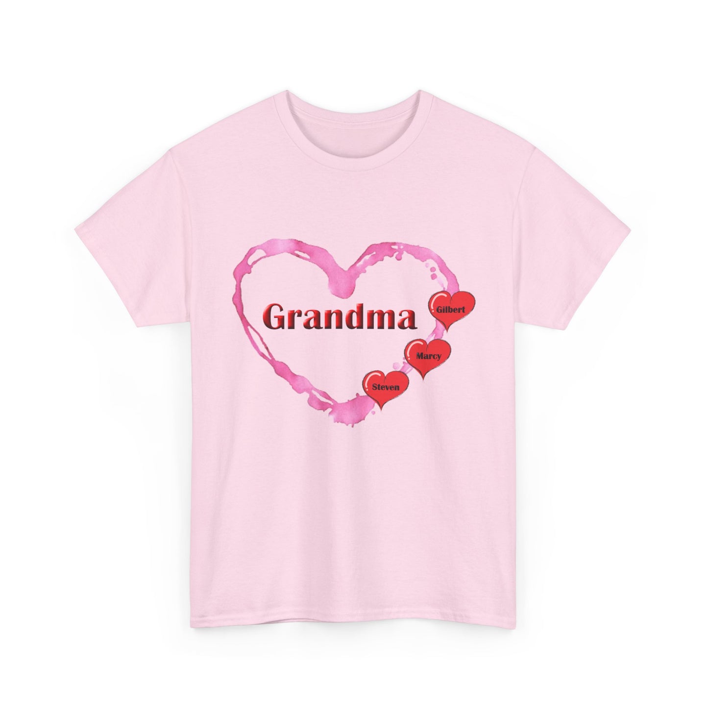 Grandma Love - Personalized - Unisex Heavy Cotton T-Shirt Mother's Day