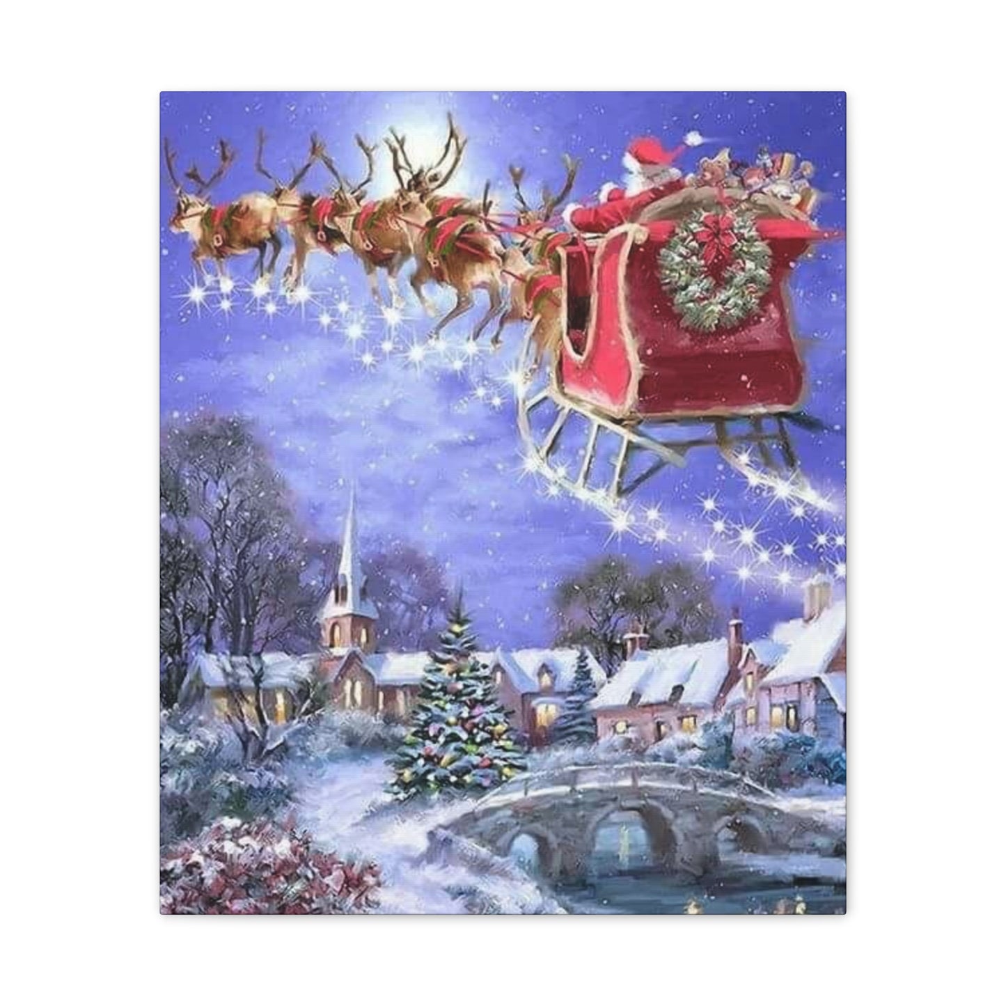 Santa's Coming - Canvas Stretched, 0.75" Christmas