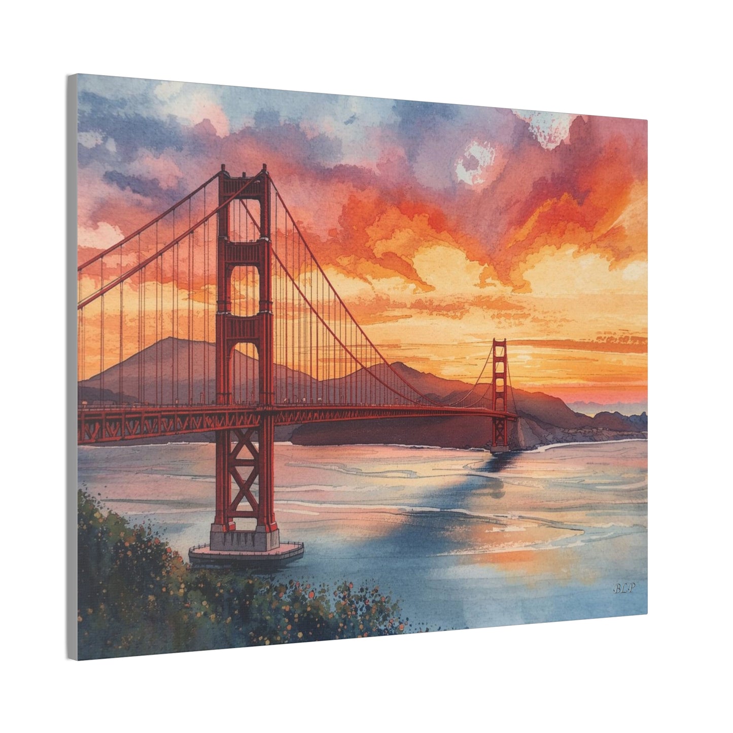 Golden Gate at Sunset = Canvas Stretched, 0.75" - Wall Art 2026 - Places