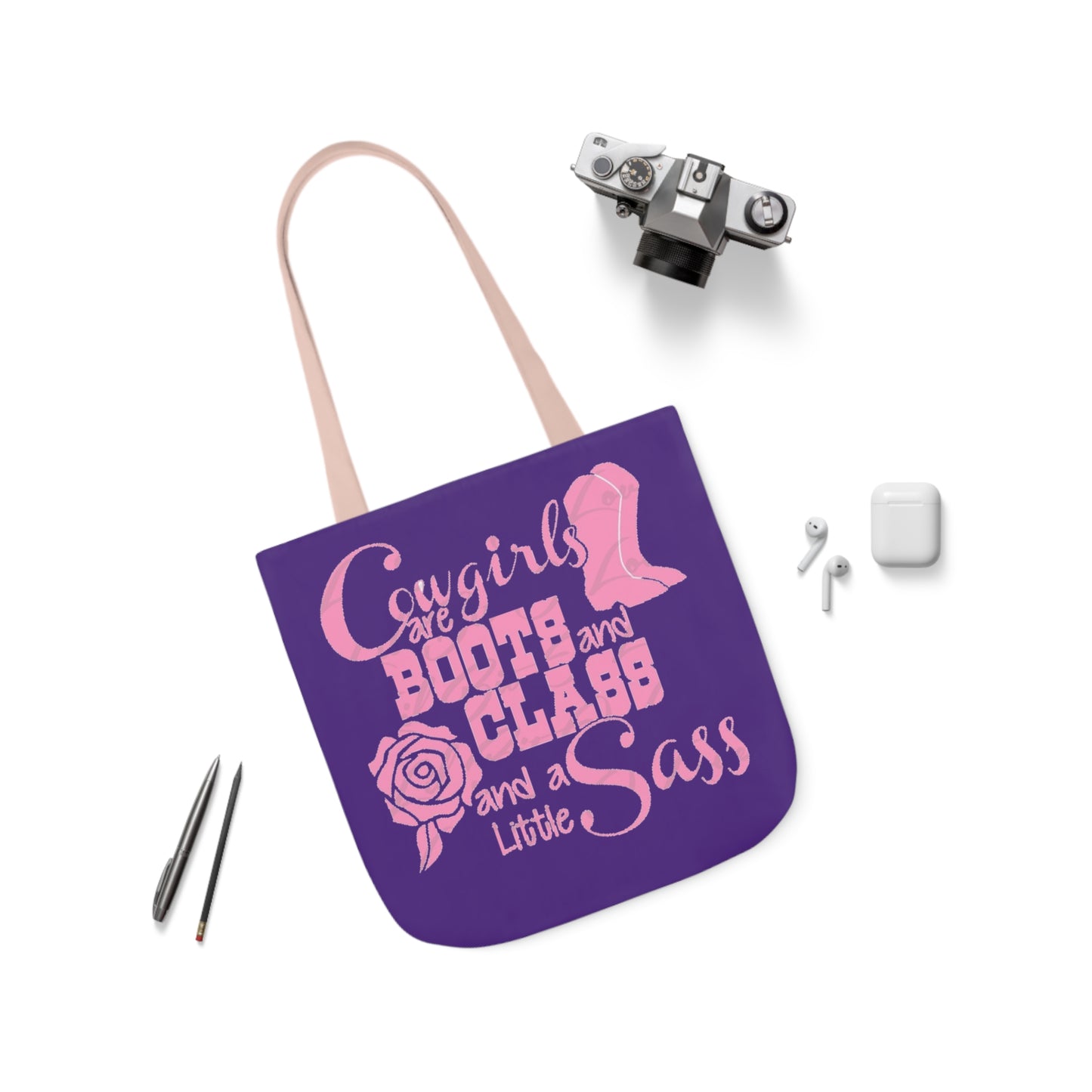 Cowgirl - Canvas Tote Bag, 5-Color Straps