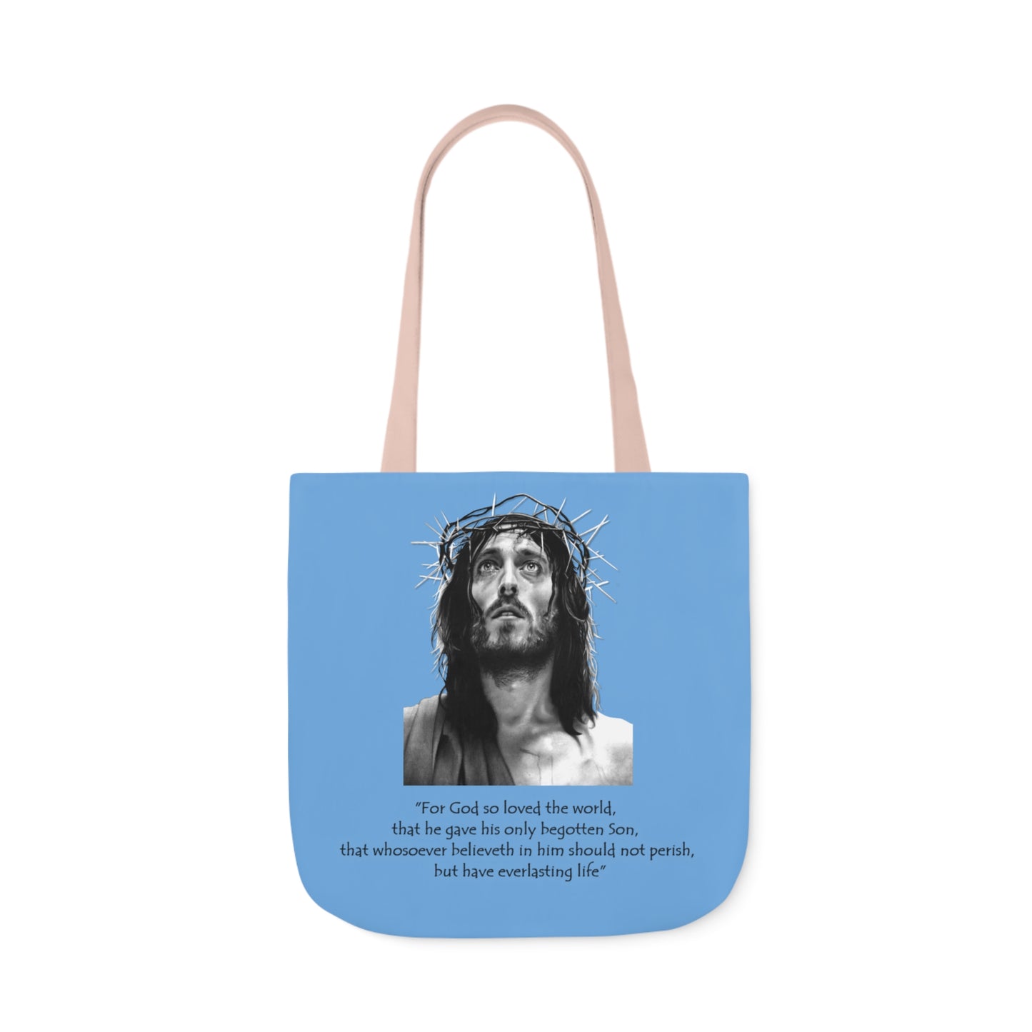 John 3:16 - Canvas Tote Bag, 5-Color Straps - Religion - Easter