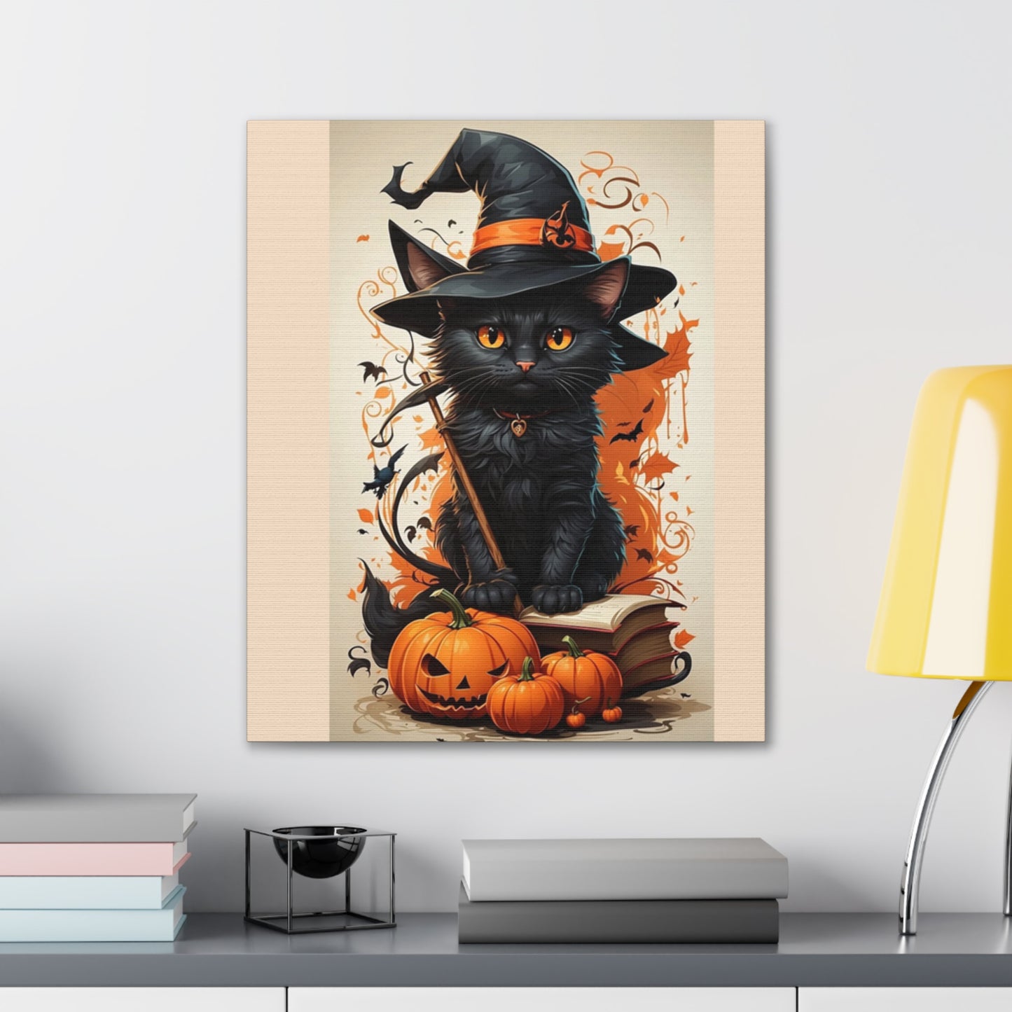 Black Cat - Canvas Stretched, 0.75" - Halloween