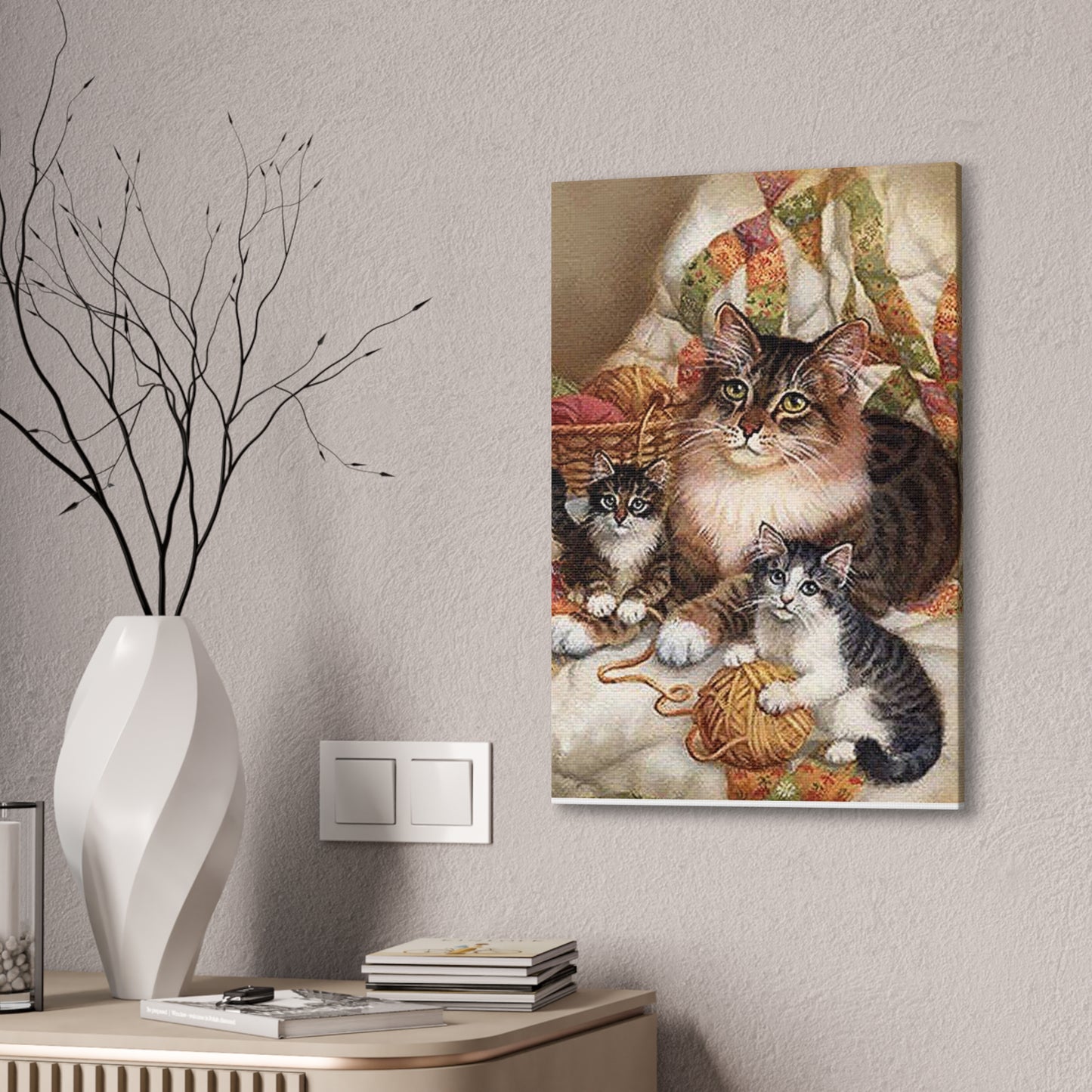 Kitty Family - Canvas Stretched, 0.75"