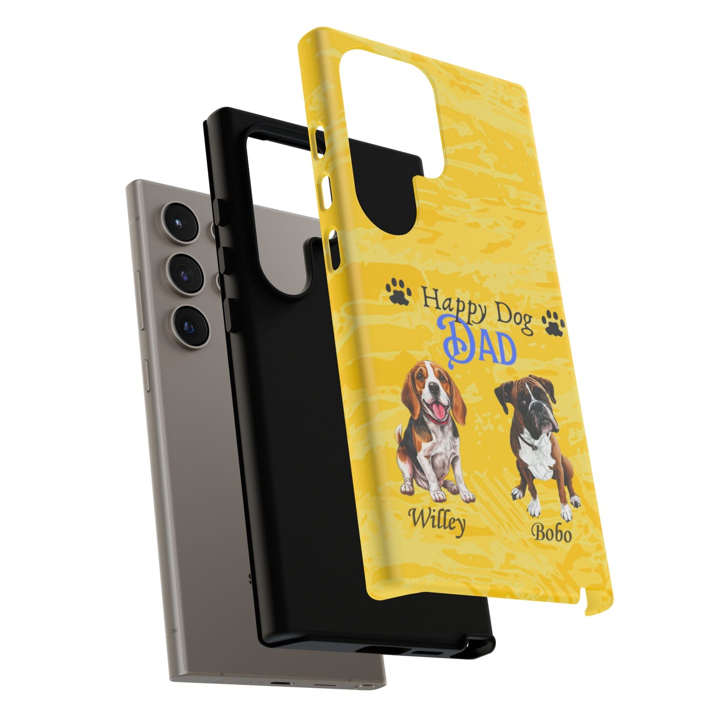 Happy Dog Dad - Personalized - Whimsical Phone Cases - Father's Day