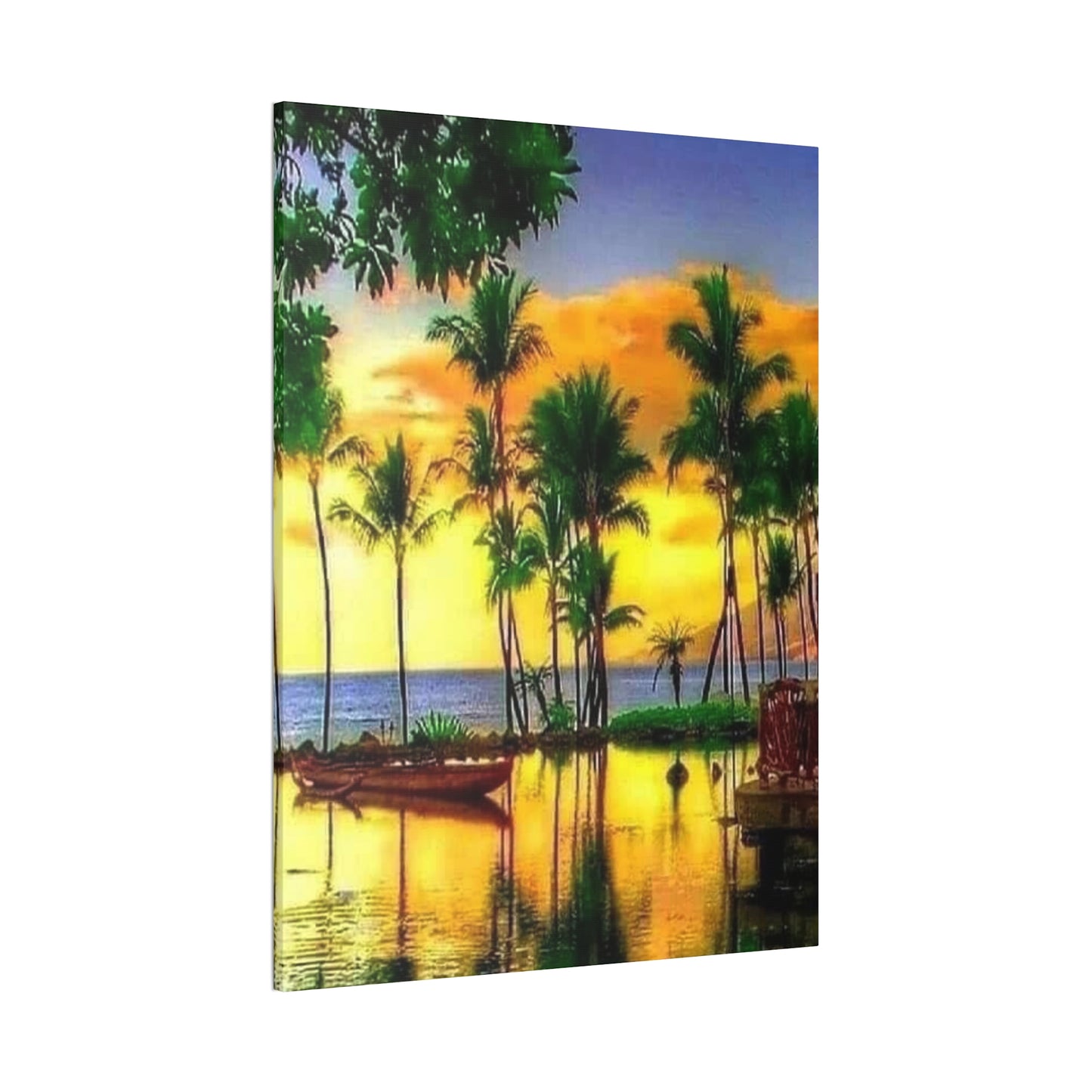 Island Lagoon - Canvas Stretched, 0.75"