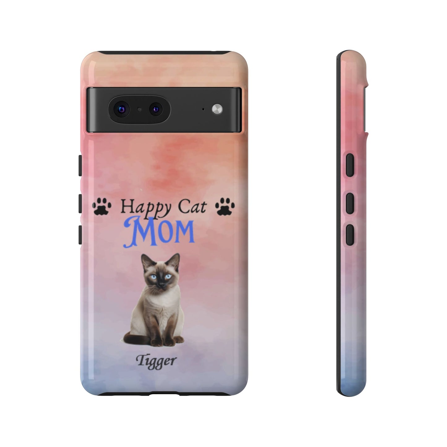 Happy Cat Mom - Personalized - Whimsical Phone Cases - Mother's Day