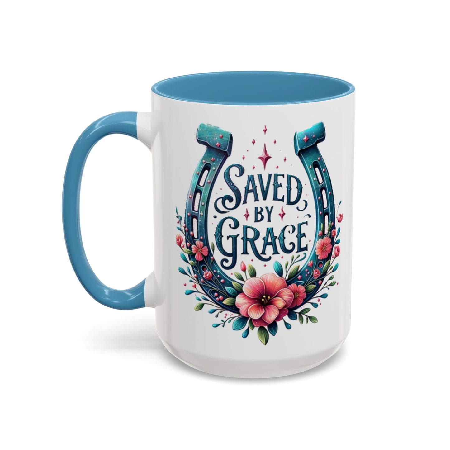 Saved by Grace - Accent Coffee Mug (11, 15oz) - Easter - Mother's Day - Father's Day