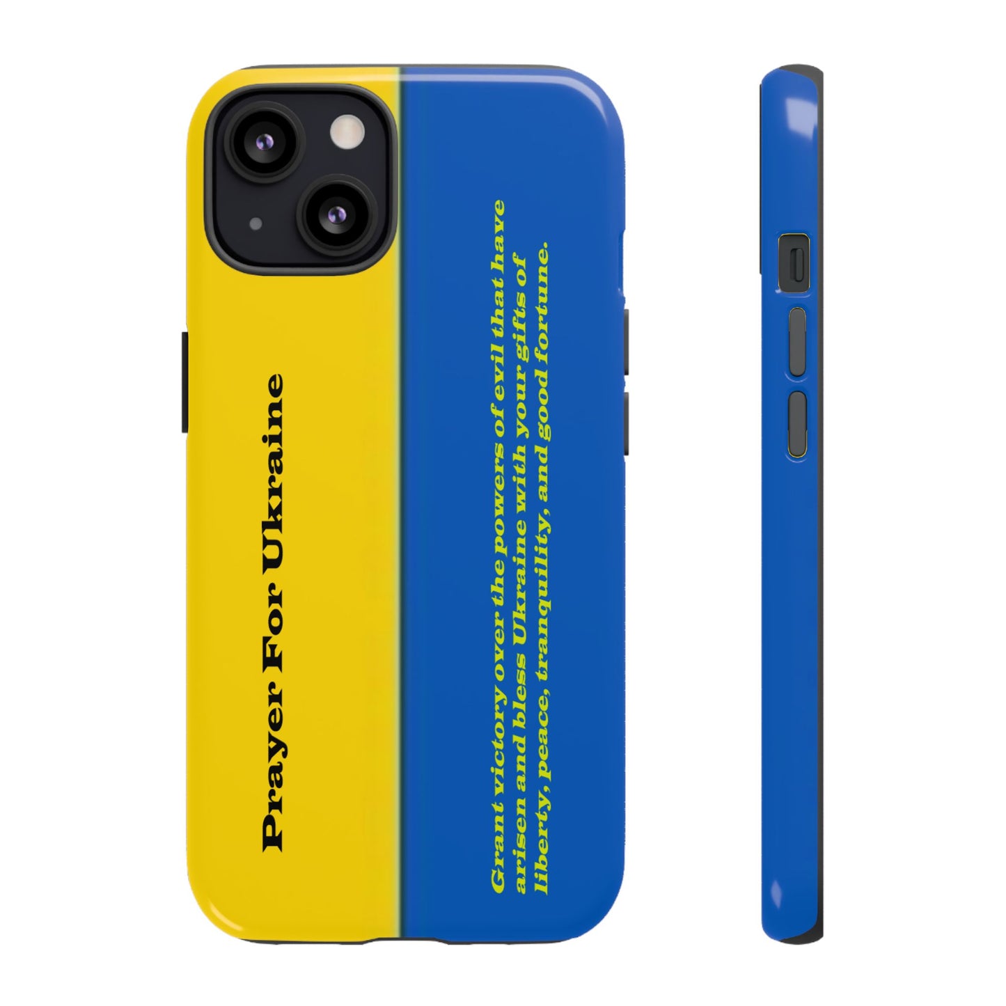 Flag of Ukraine with Prayer - Flag Phone Cases