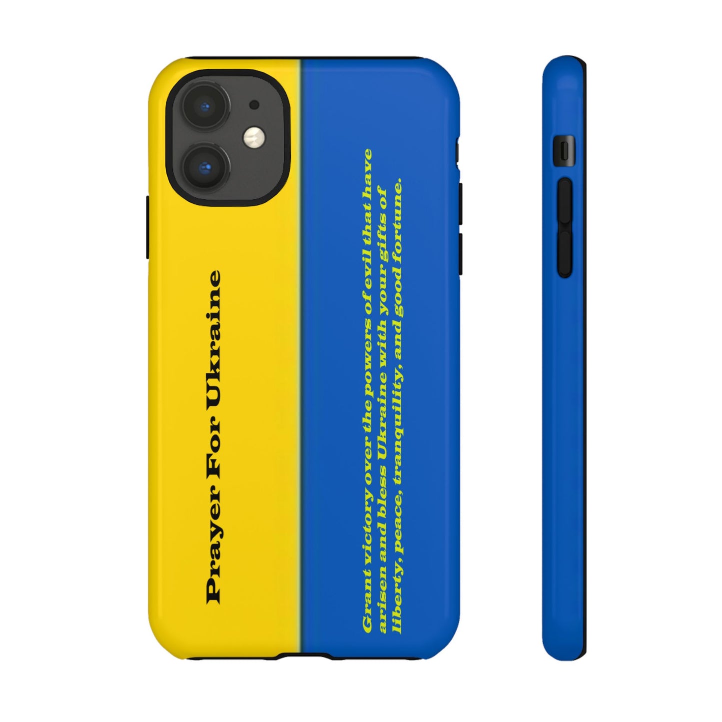 Flag of Ukraine with Prayer - Flag Phone Cases