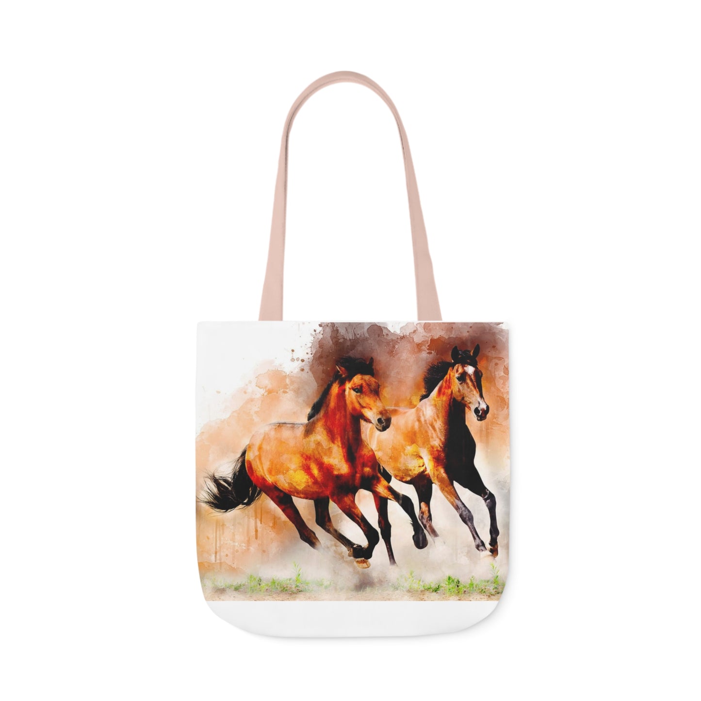 Horses - Canvas Tote Bag, 5-Color Straps