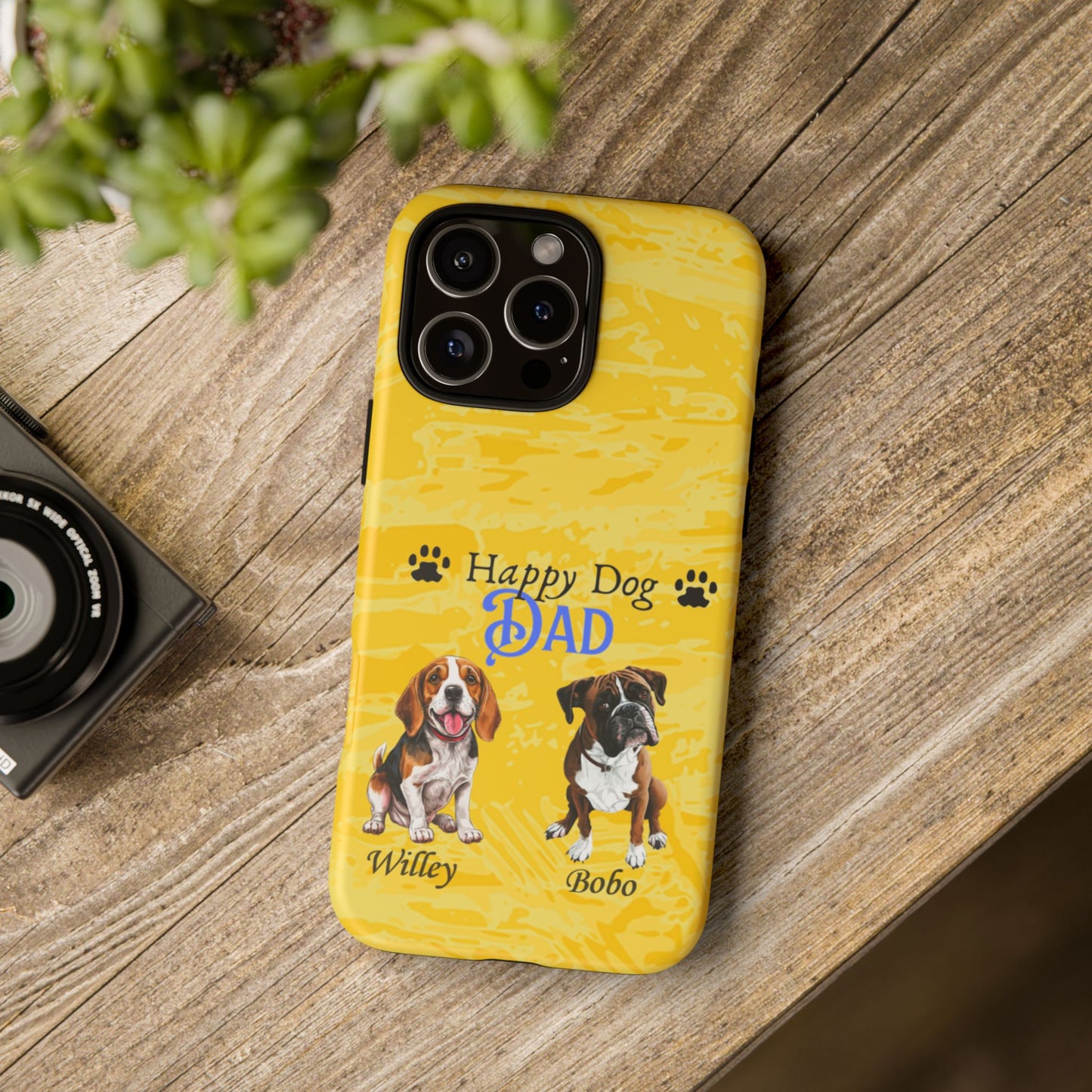 Happy Dog Dad - Personalized - Whimsical Phone Cases - Father's Day