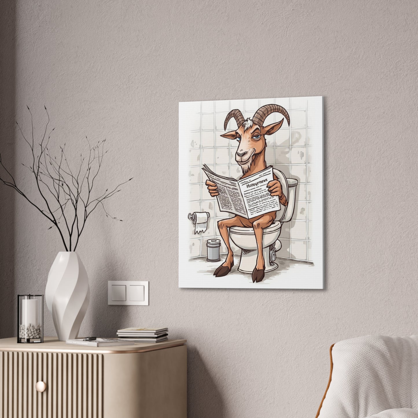 Billy on the can - Canvas Stretched, 0.75" - Wall Art 2026 - Bathroom Humor
