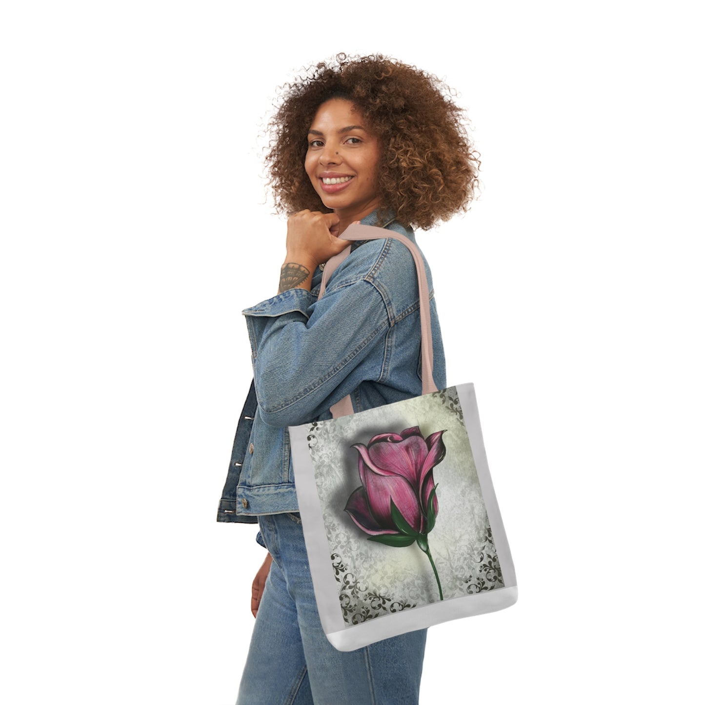 Rose - Canvas Tote Bag, 5-Color Straps