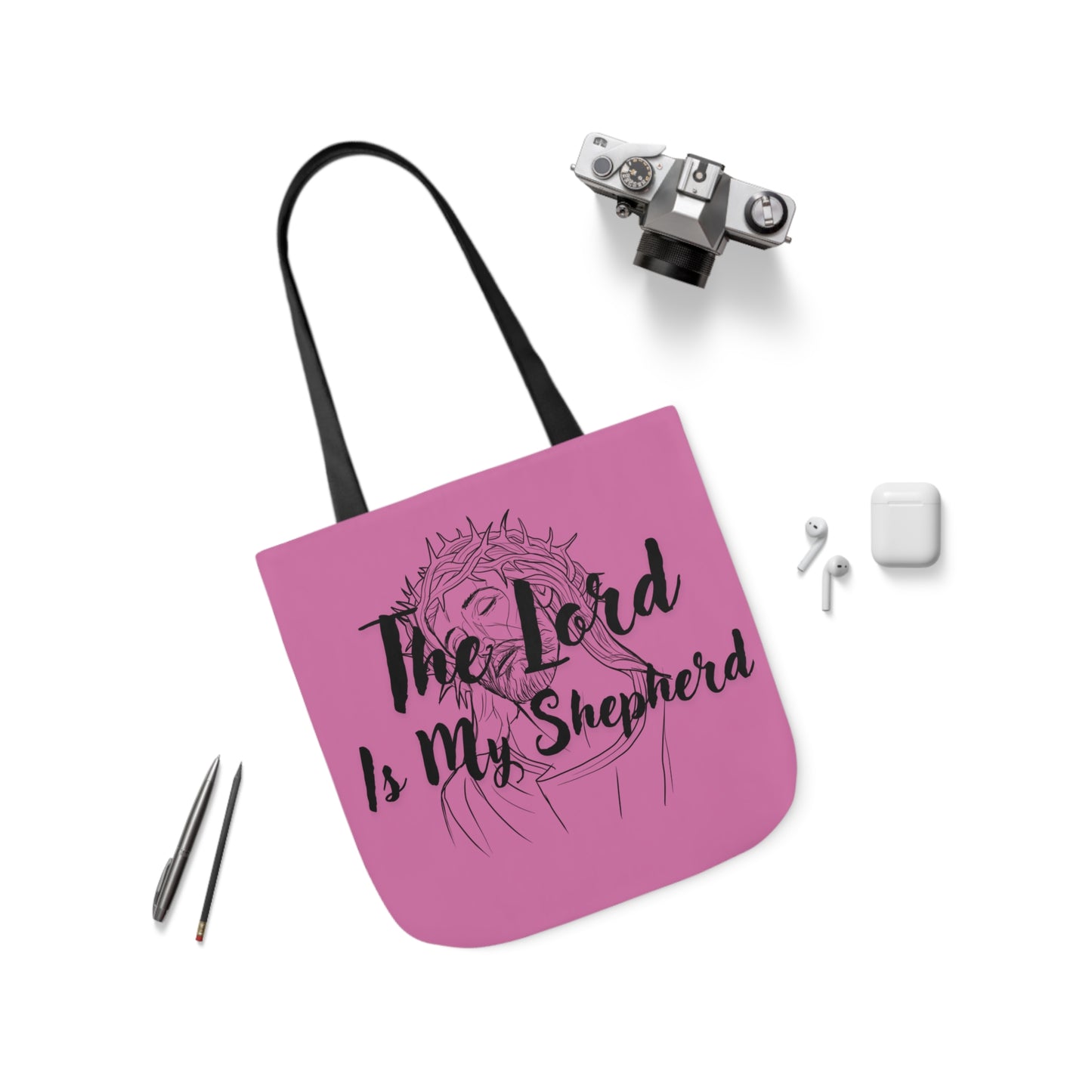 The Lord is My Shepherd - Canvas Tote Bag, 5-Color Straps - Religious