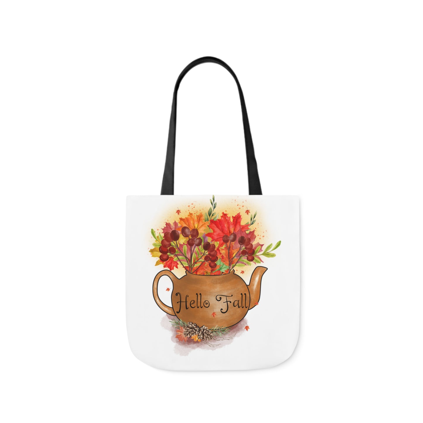 Hello Fall - Canvas Tote Bag, 5-Color Straps