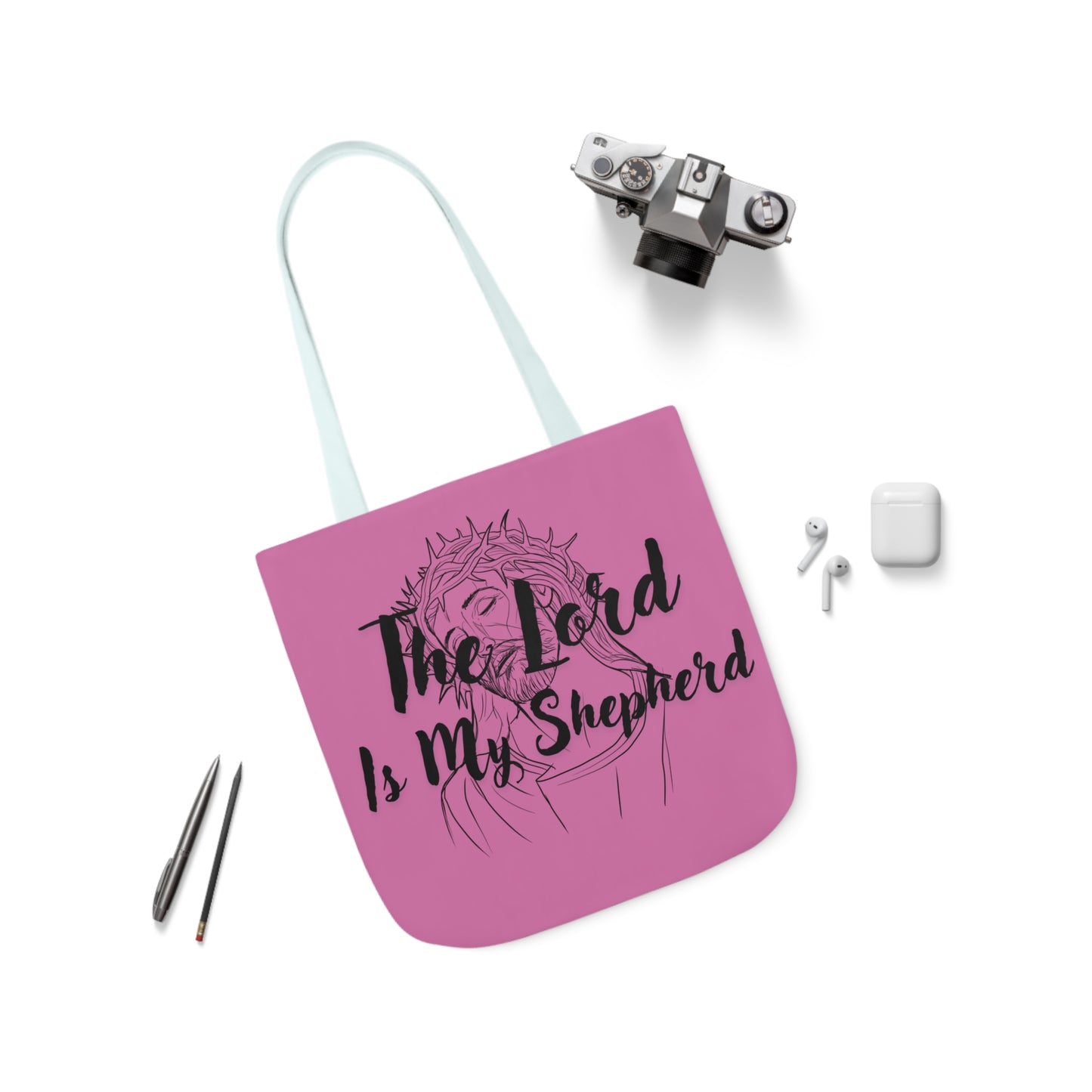 The Lord is My Shepherd - Canvas Tote Bag, 5-Color Straps - Religious