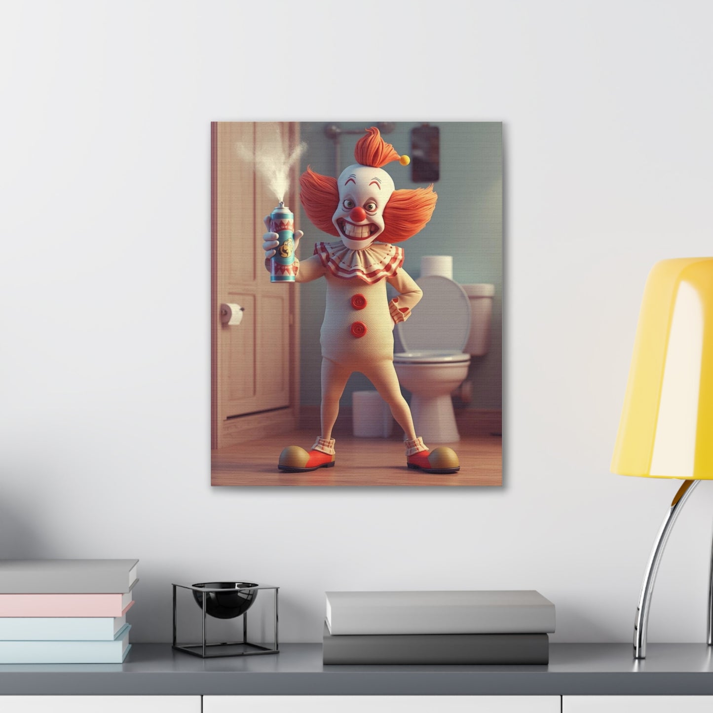 Clown - Canvas Stretched, 0.75" - Wall art 2026 - Bathroom Humor