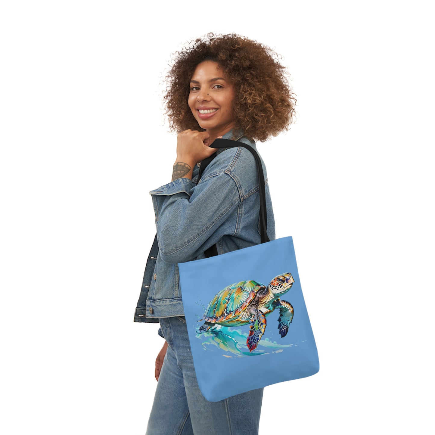 Turtle - Canvas Tote Bag, 5-Color Straps