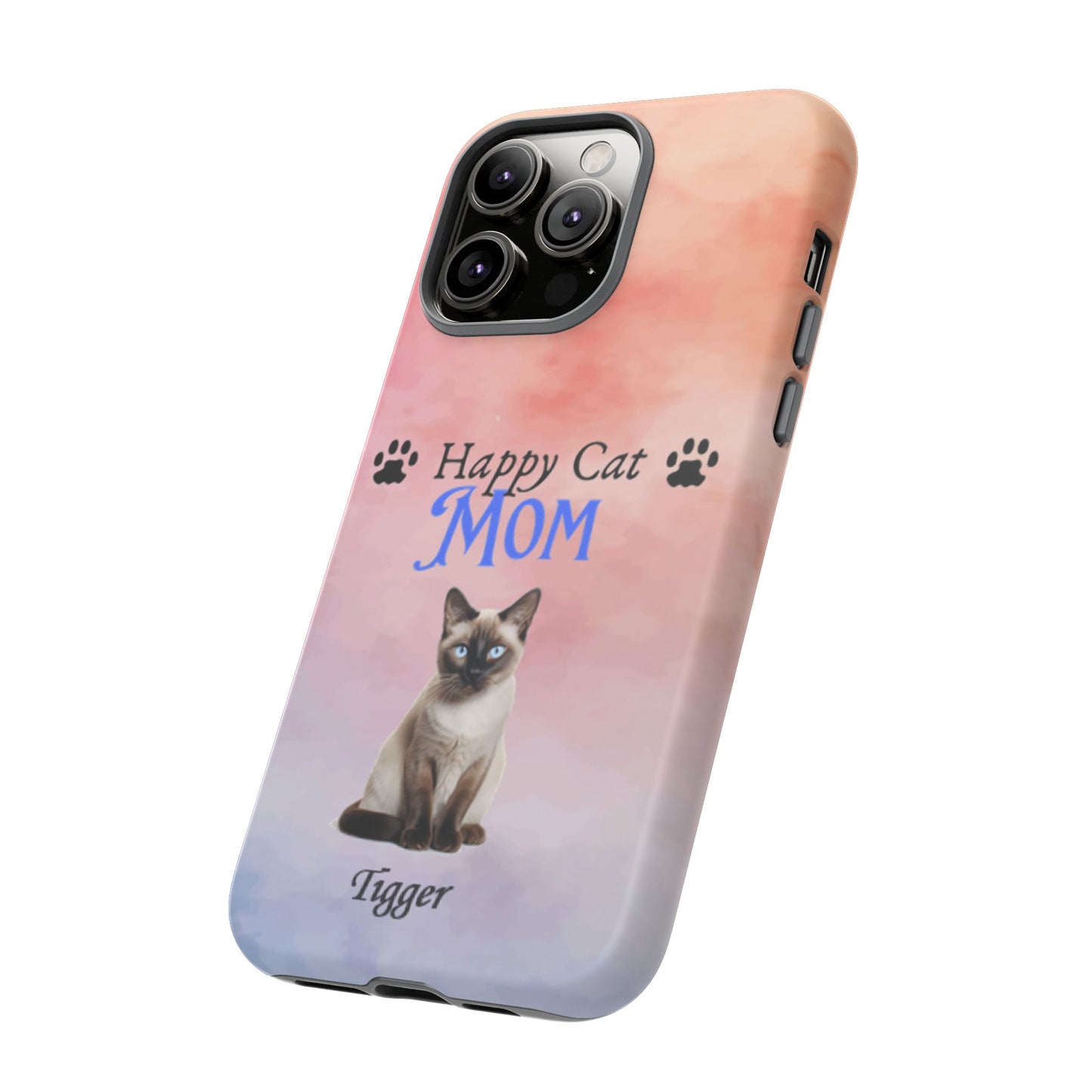 Happy Cat Mom - Personalized - Whimsical Phone Cases - Mother's Day