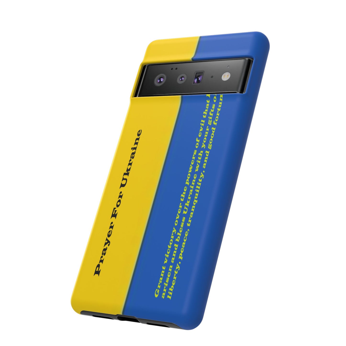 Flag of Ukraine with Prayer - Flag Phone Cases