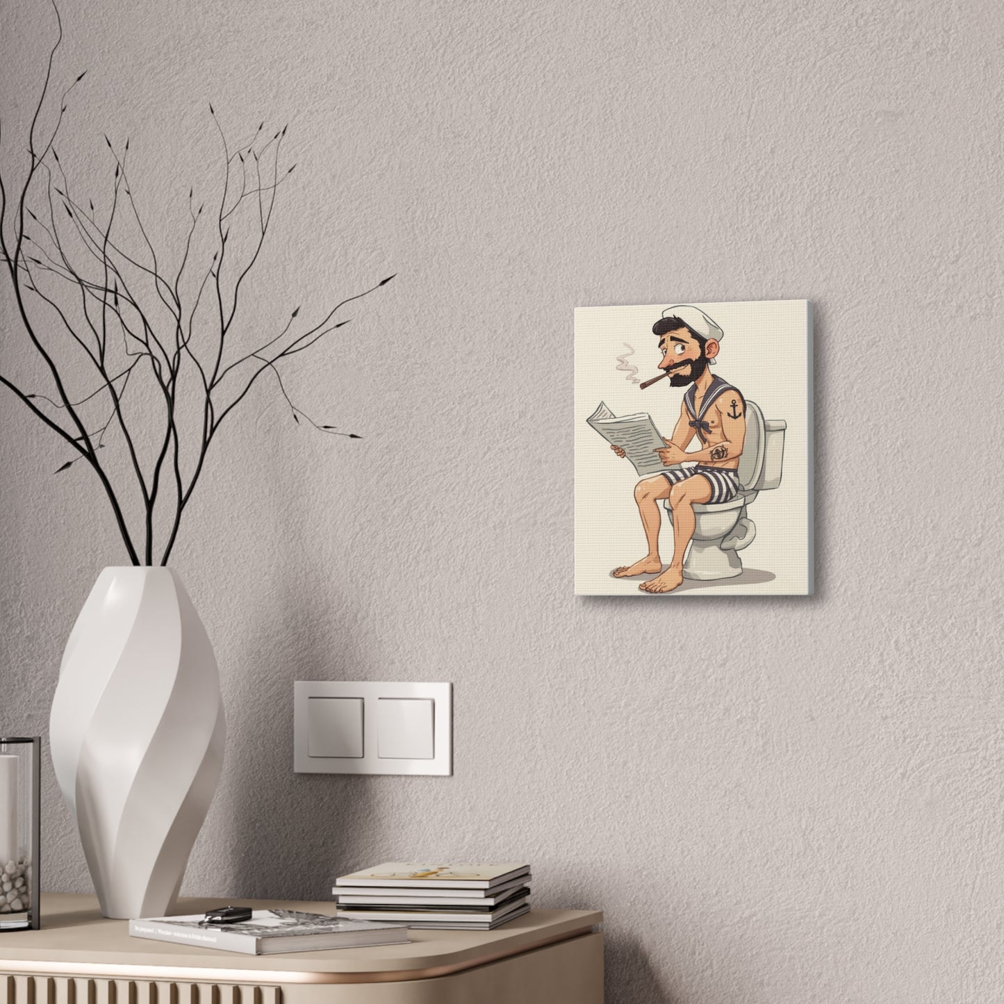 Sailor on the can - Canvas Stretched, 0.75" - Wall Art 2026 - Bathroom Humor
