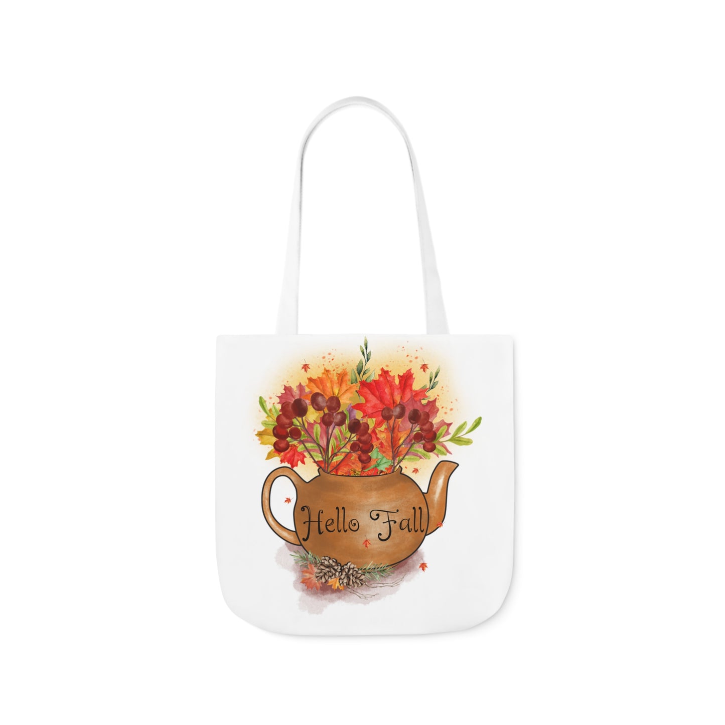 Hello Fall - Canvas Tote Bag, 5-Color Straps