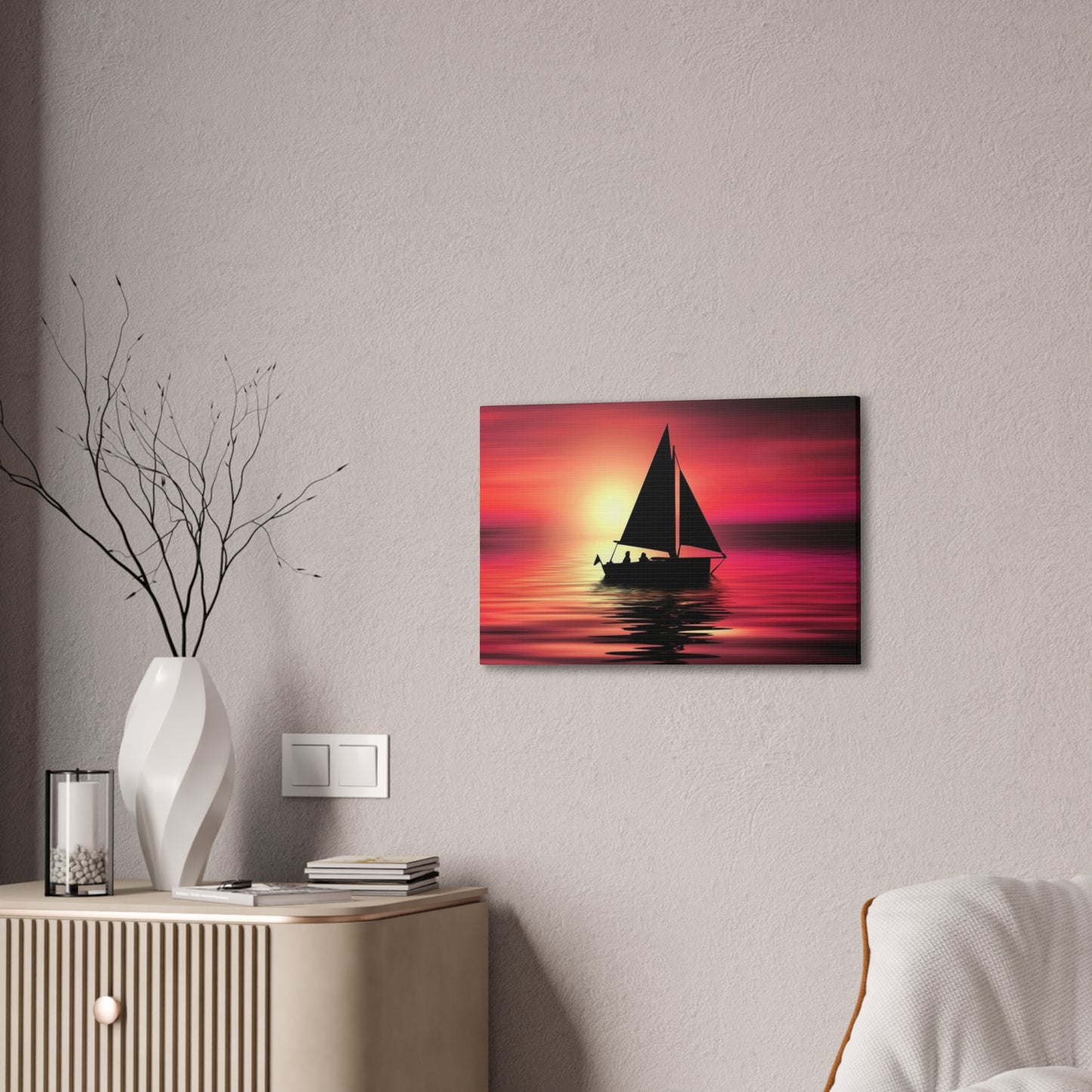 Sailing at Sunset - Canvas Stretched, 0.75"