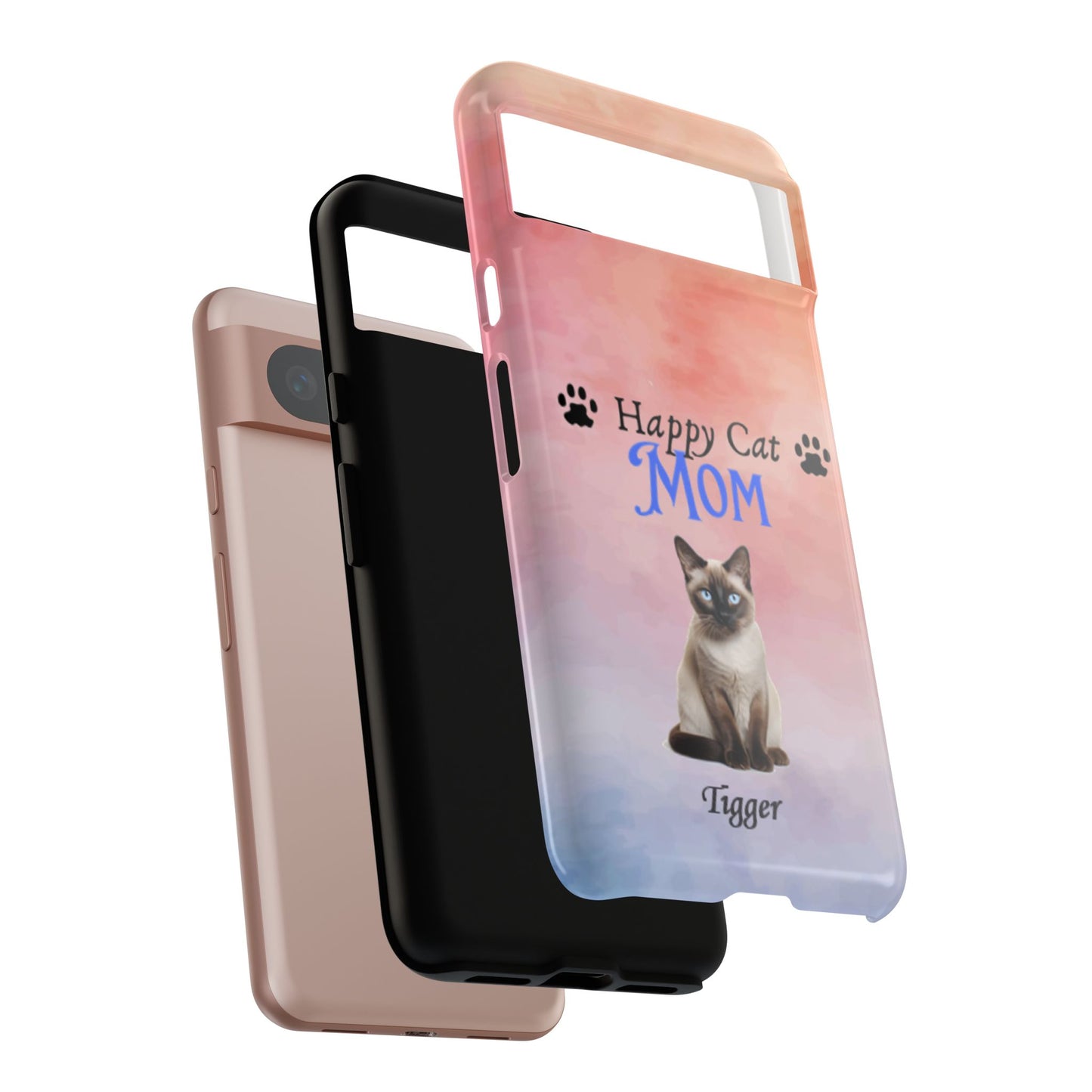 Happy Cat Mom - Personalized - Whimsical Phone Cases - Mother's Day