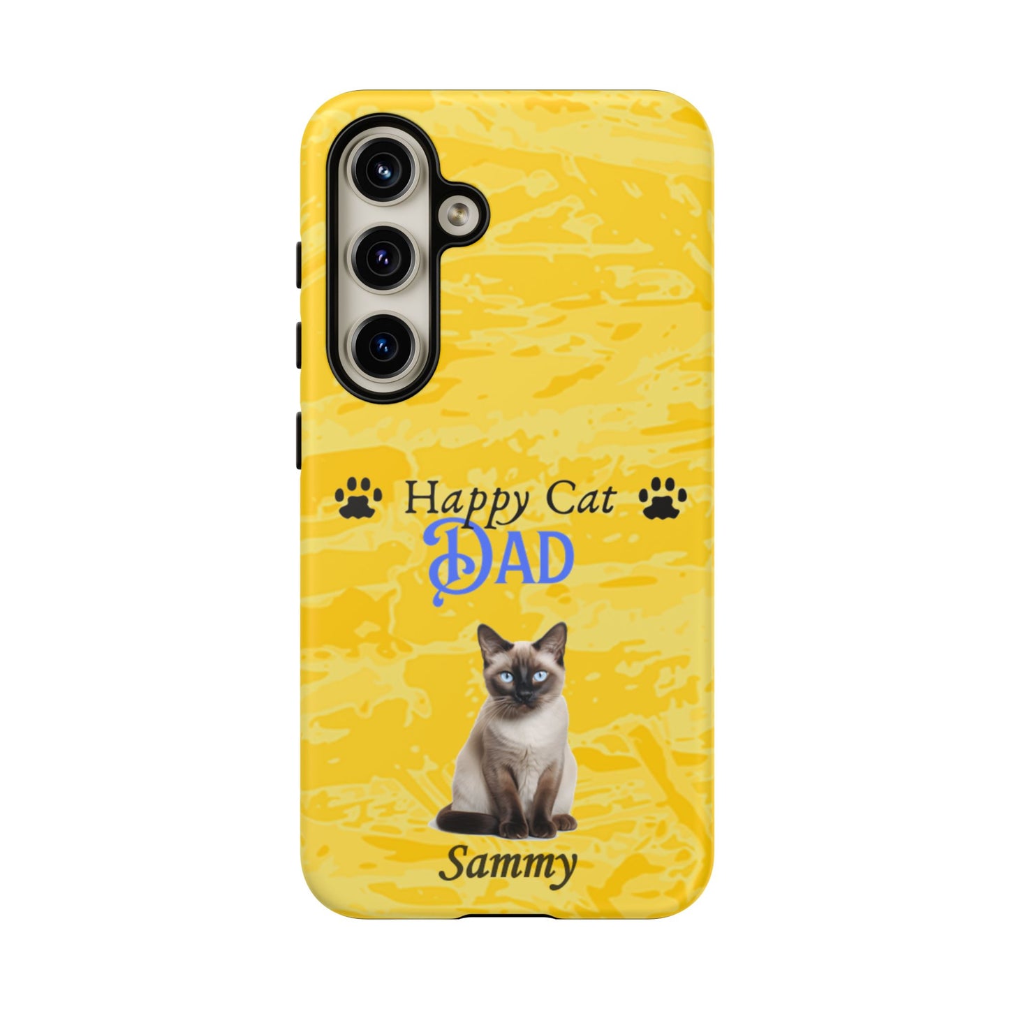 Happy Cat Dad - Personalized - Whimsical Phone Cases - Father's Day