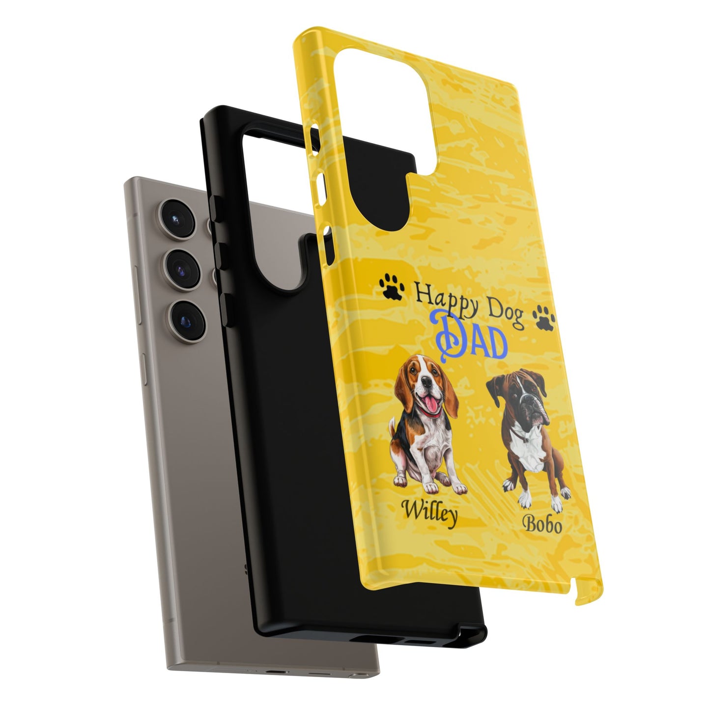 Happy Dog Dad - Personalized - Whimsical Phone Cases - Father's Day