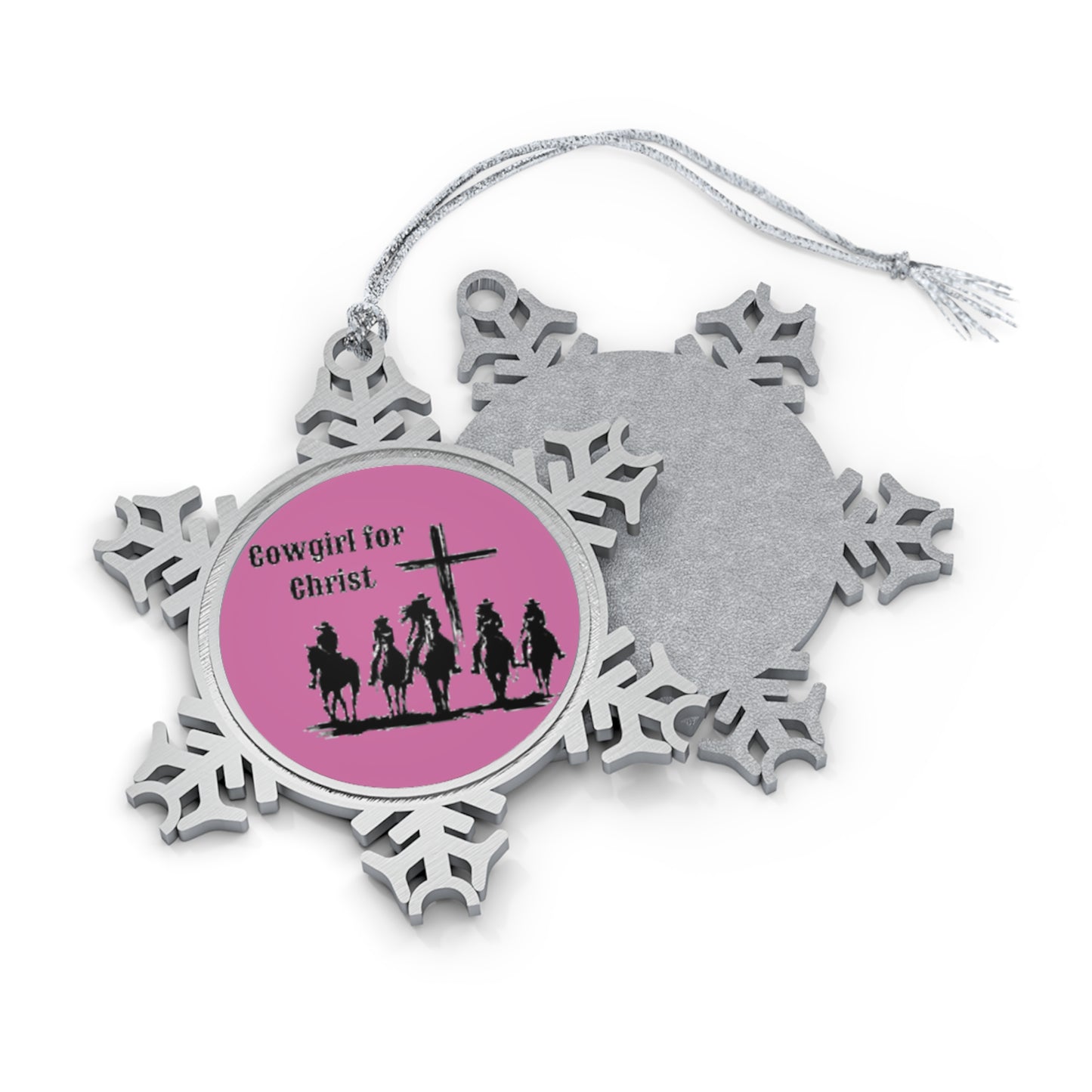 Cowgirls for Christ - Pewter Snowflake Ornament - Easter - Mother's Day