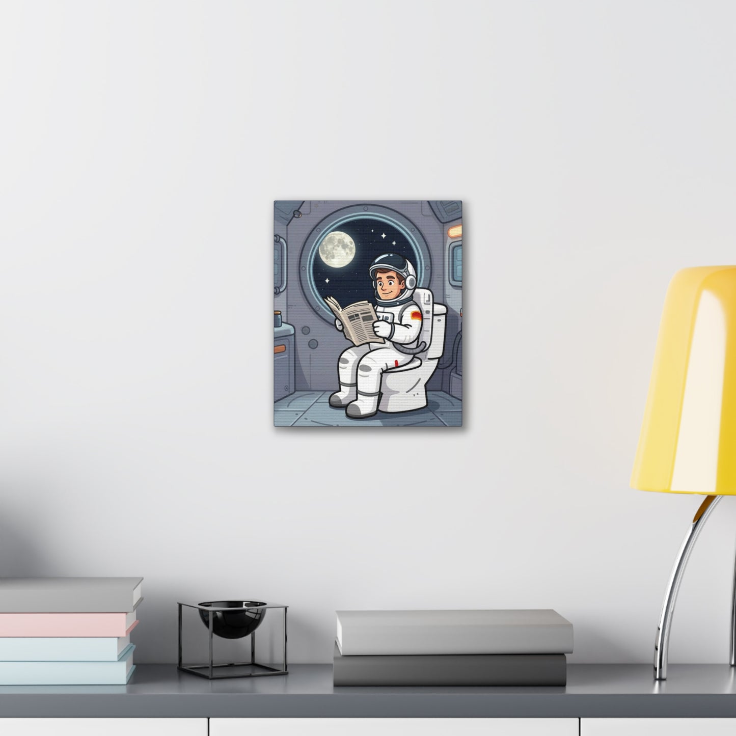 Space Library - Canvas Stretched, 0.75" - Wall Art 2026 - Bathroom Humor