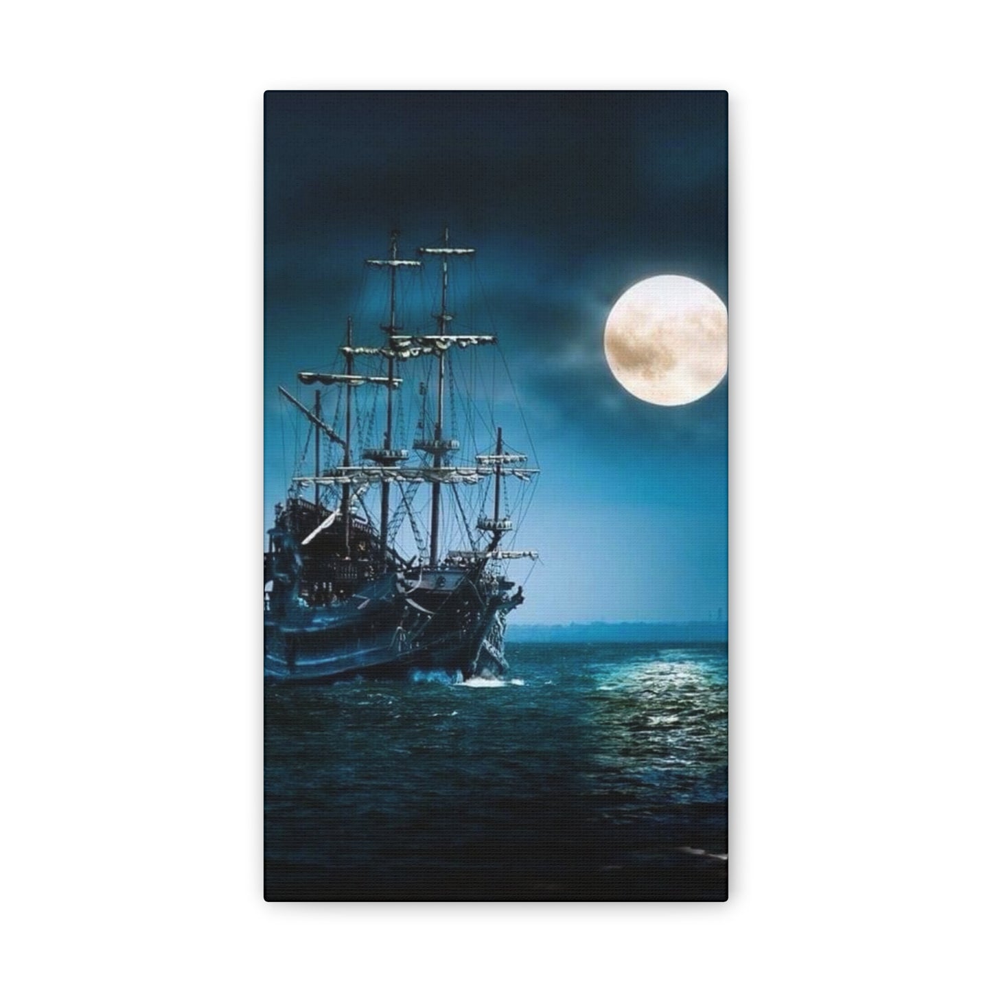 At Sea by Moonlight - Canvas Stretched, 0.75"