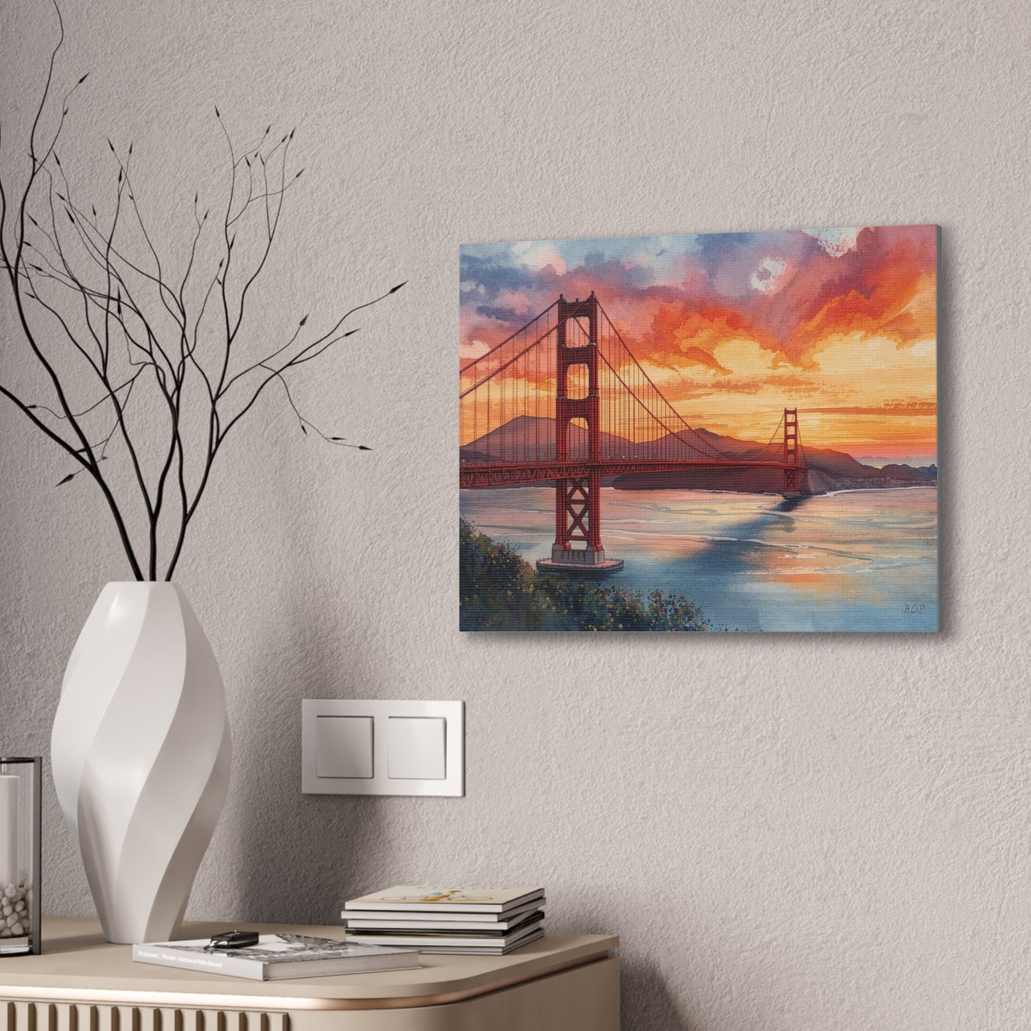 Golden Gate at Sunset = Canvas Stretched, 0.75" - Wall Art 2026 - Places