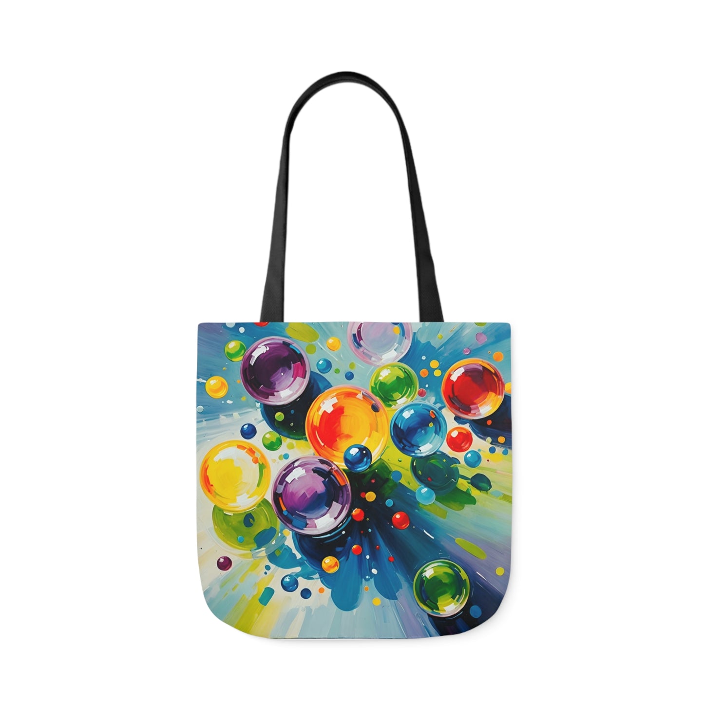 Colored Balls - Canvas Tote Bag, 5-Color Straps