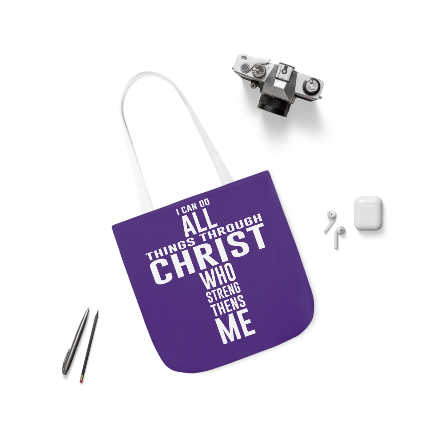 I can do - Canvas Tote Bag, 5-Color Straps - Religious