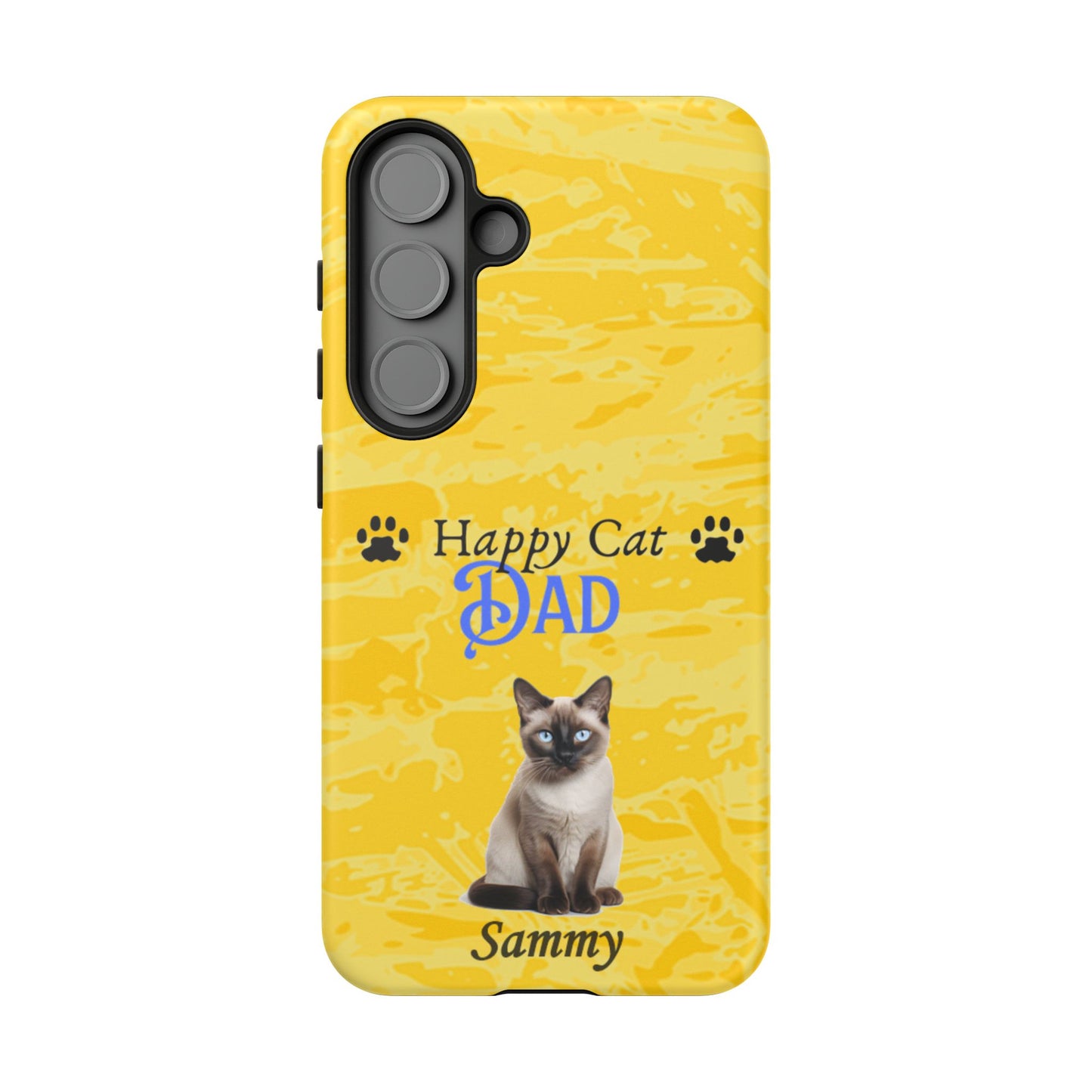 Happy Cat Dad - Personalized - Whimsical Phone Cases - Father's Day