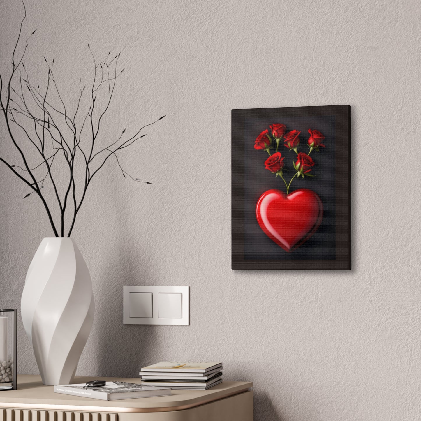 Heart and Roses - Canvas Stretched, 0.75" - Mother's Day