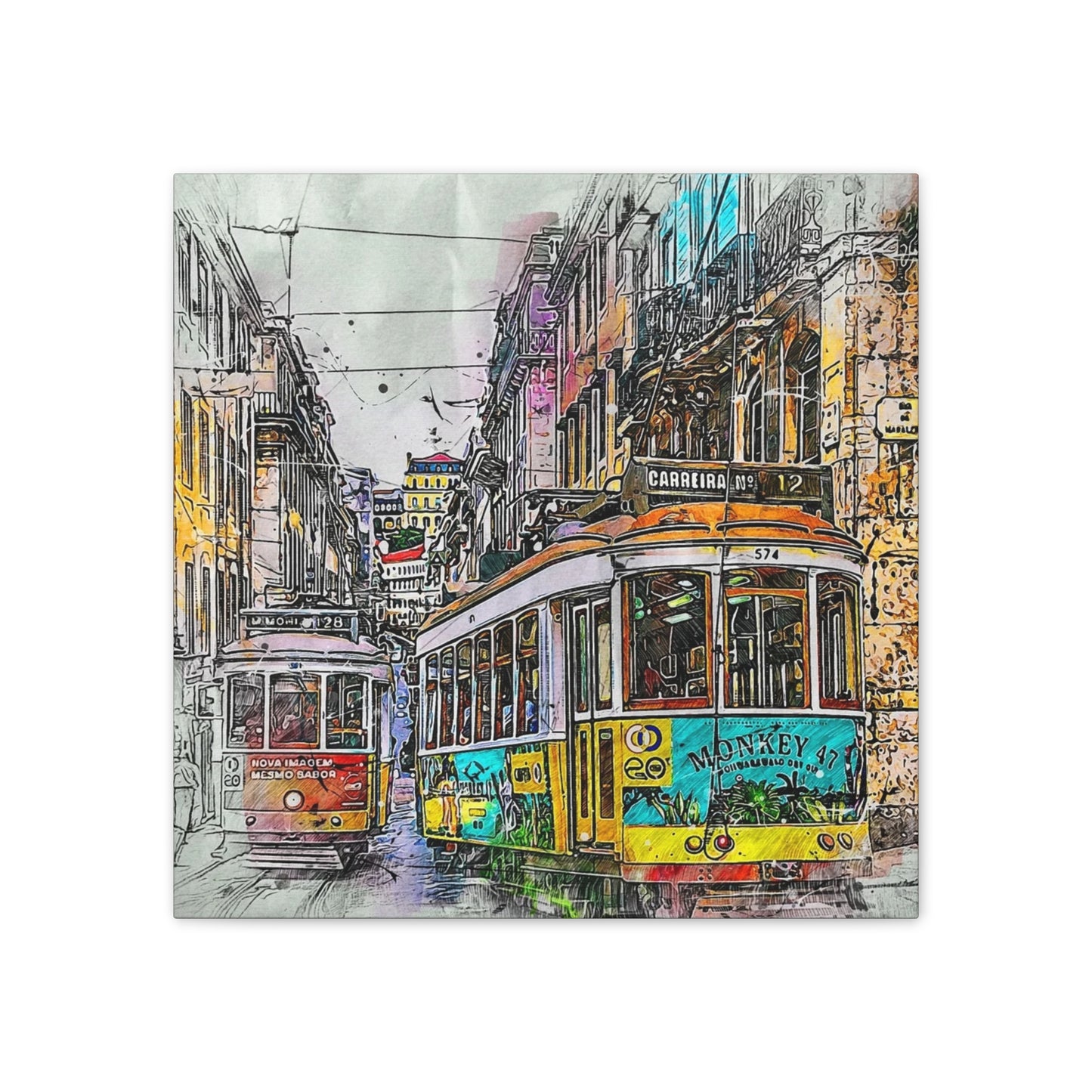 Street Cars - Canvas Stretched, 0.75"