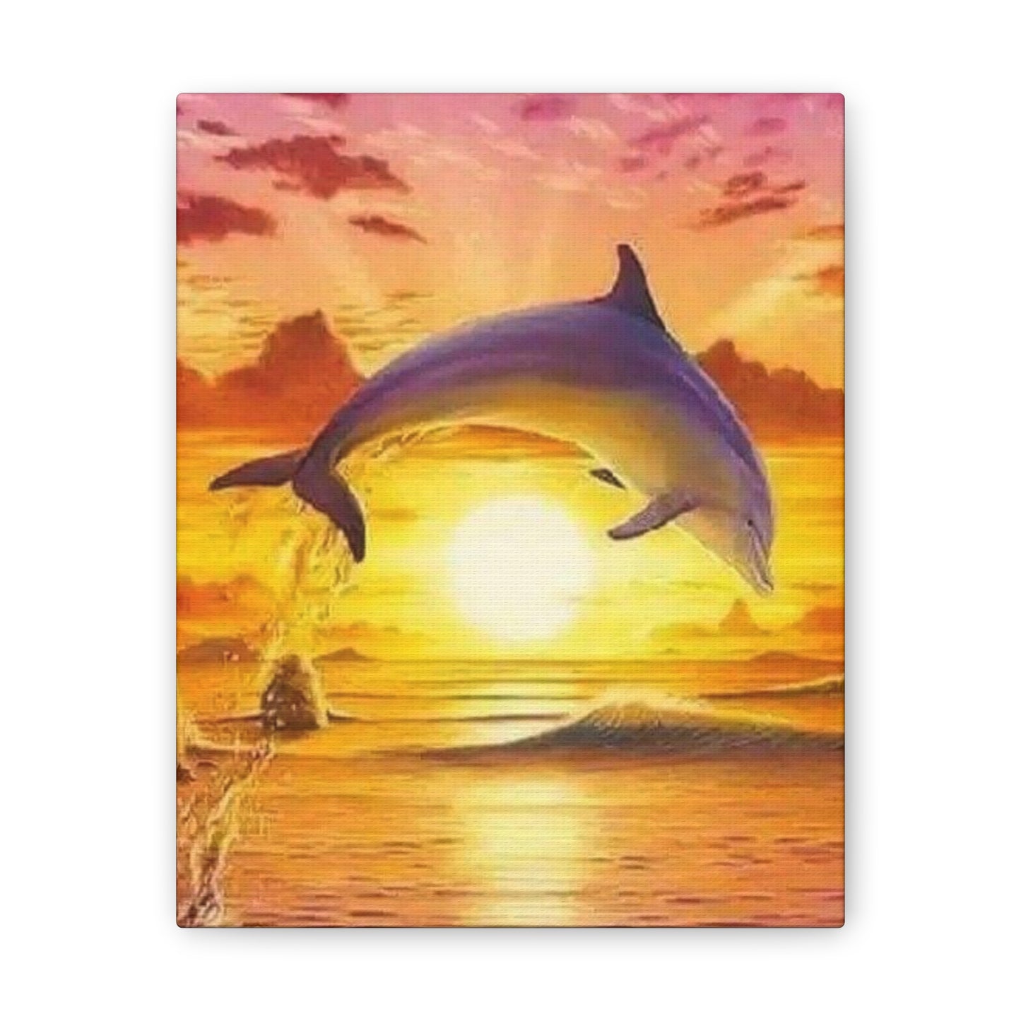 Dolphin - Canvas Stretched, 0.75"